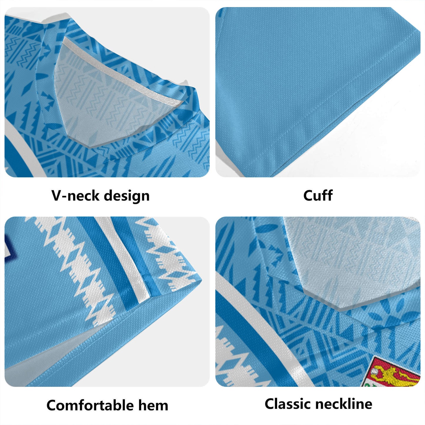 Fiji Custom Personalised Rugby Jersey Fijian Masi Patterns Curve Style