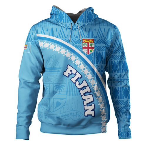 Fiji Custom Personalised Hoodie Fijian Masi Patterns Curve Style