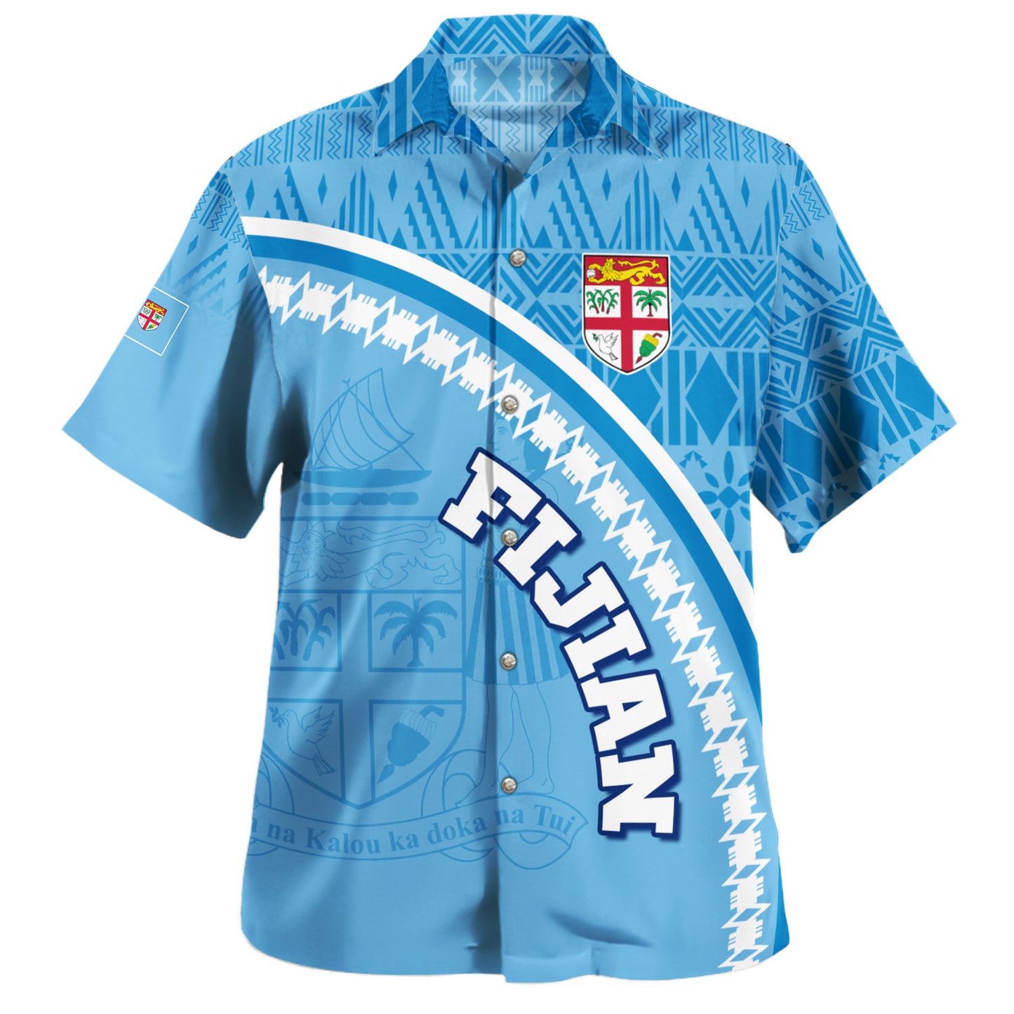 Fiji Custom Personalised Hawaiian Shirt Fijian Kesakesa Masi Patterns Curve Style