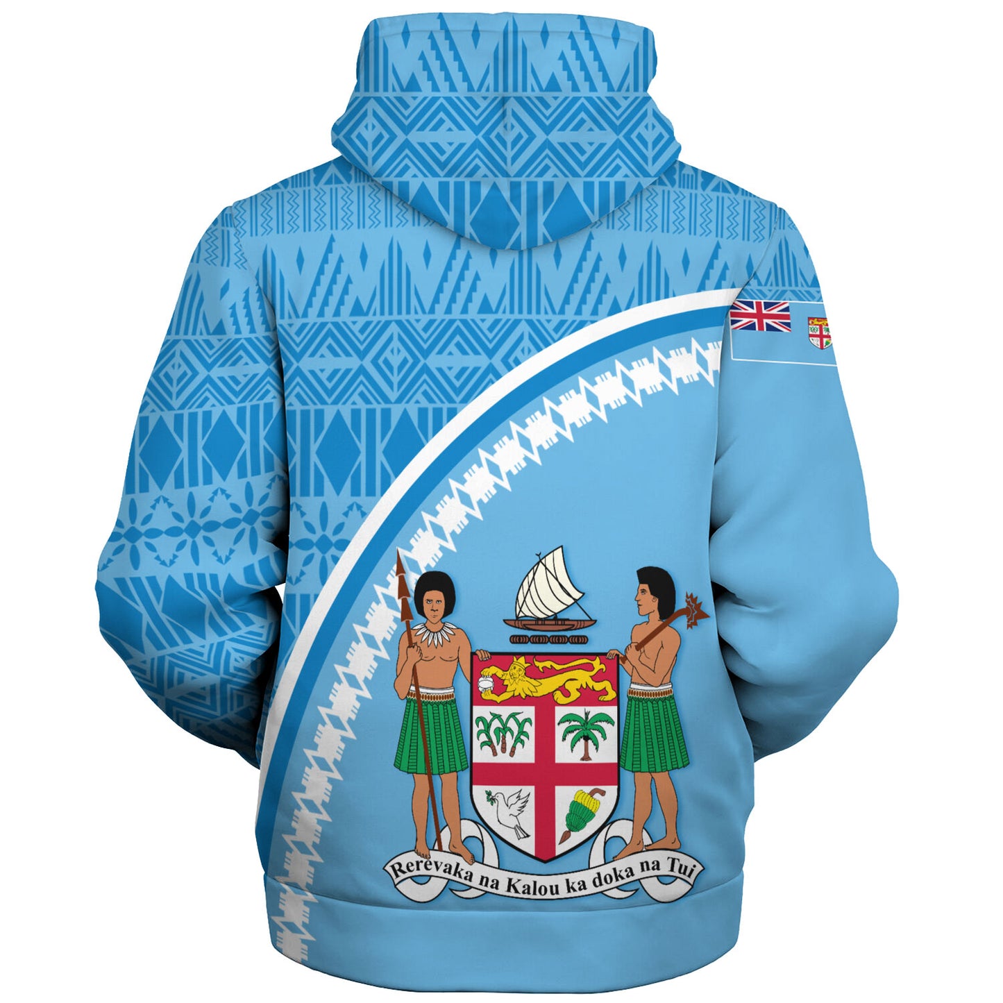 Fiji Custom Personalised Sherpa Hoodie Fijian Masi Patterns Curve Style