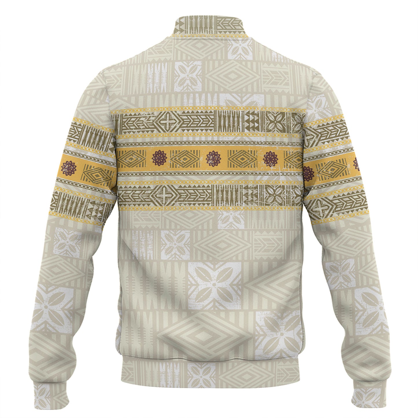 Fiji Baseball Jacket Fijian Masi Tapa Design