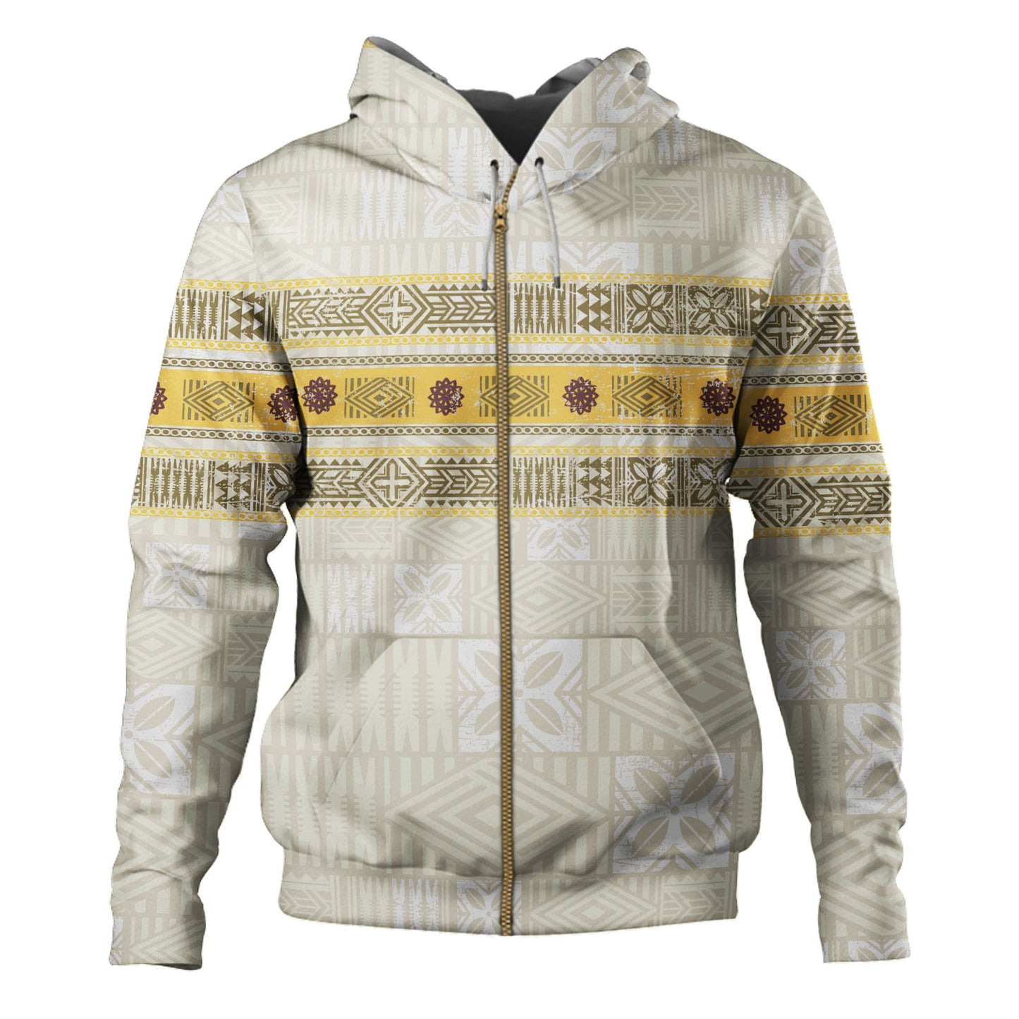 Fiji Hoodie Fijian Masi Tapa Design