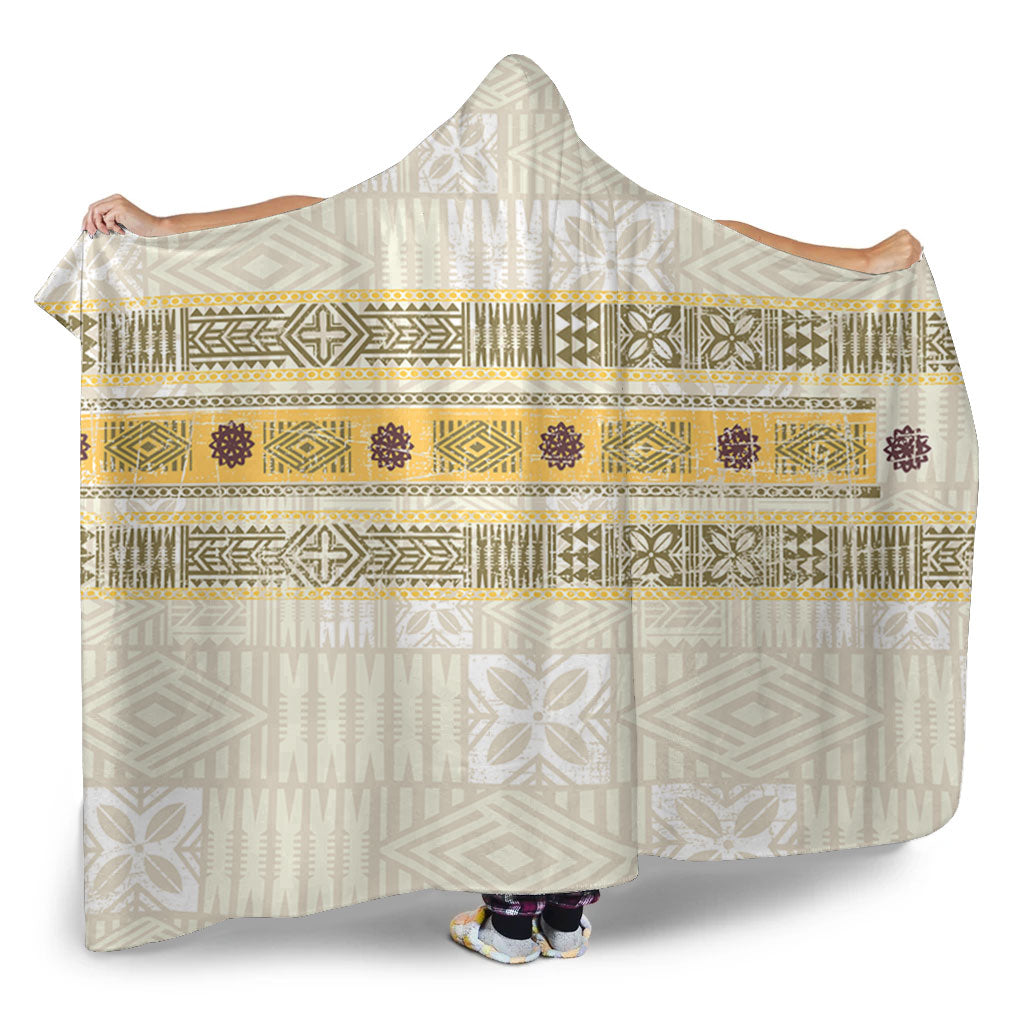 Fiji Hooded Blanket Fijian Masi Tapa Design