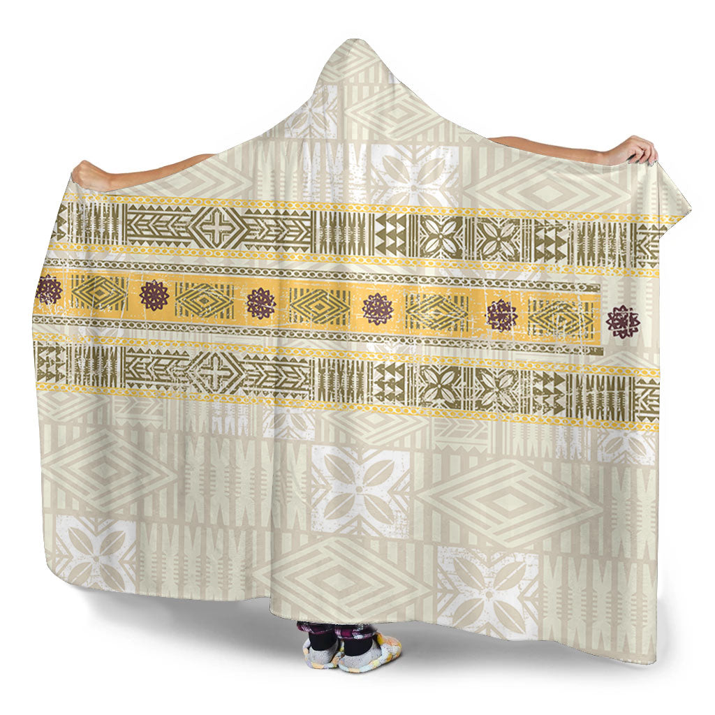 Fiji Hooded Blanket Fijian Masi Tapa Design
