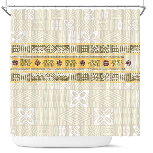 Fiji Shower Curtain Fijian Masi Tapa Design