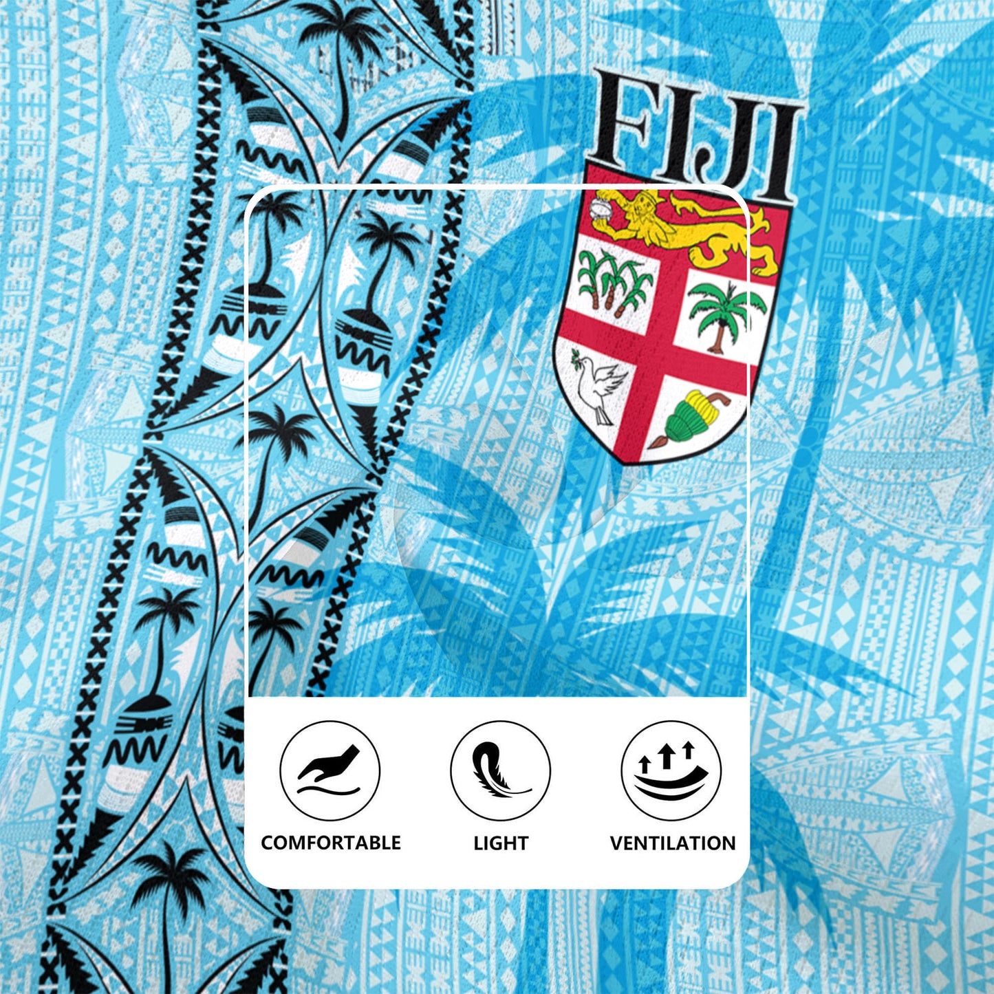 Fiji Custom Personalised Rugby Jersey Fijian Tapa Palms Designs