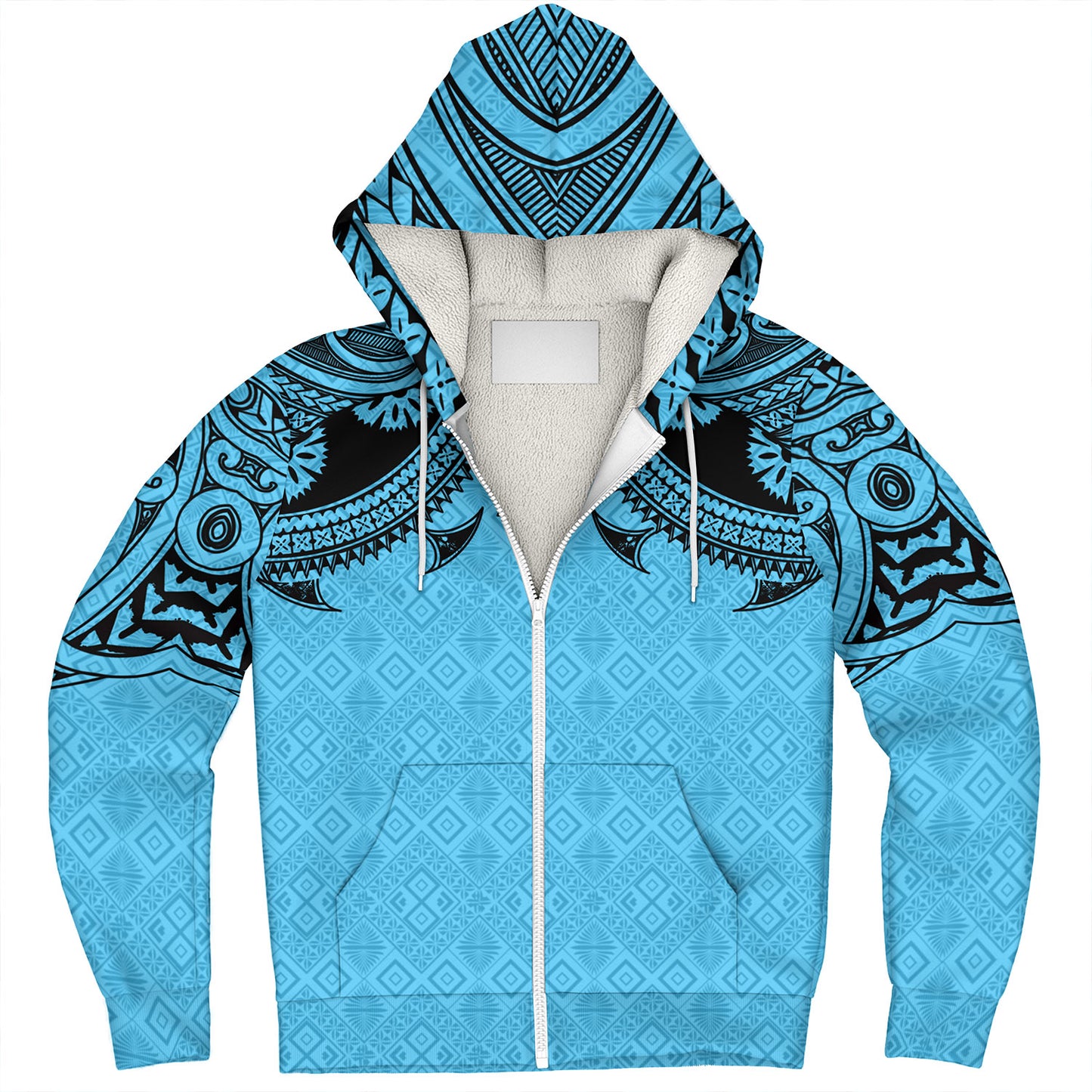 Fiji Sherpa Hoodie Fijian Masi Pacific Tribal Designs