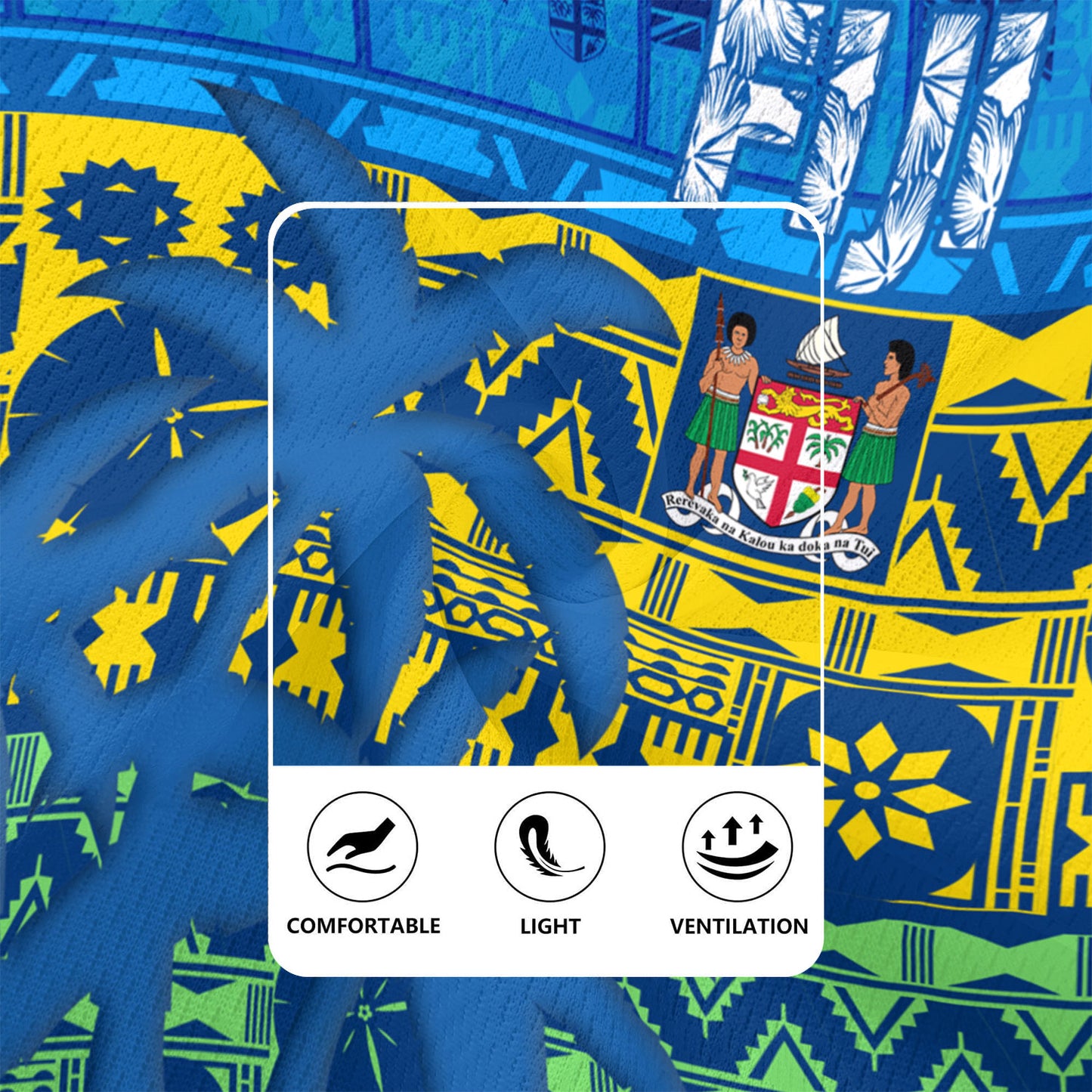 Fiji Rugby Jersey Fijian Tapa Patterns Palm Tree Design