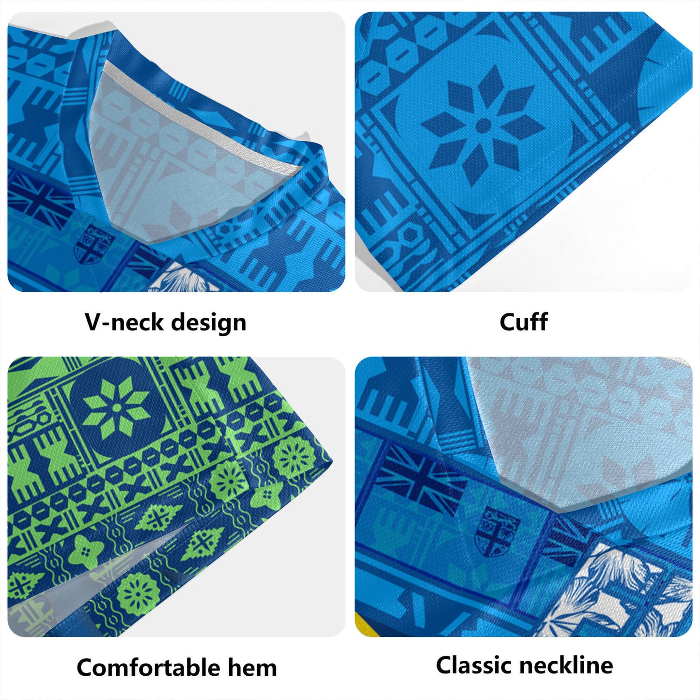 Fiji Rugby Jersey Fijian Tapa Patterns Palm Tree Design