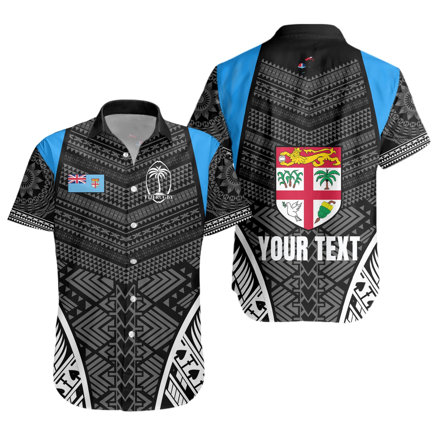 Fiji Short Sleeve Shirt - Custom Fijian Tapa Patterns Sport Style