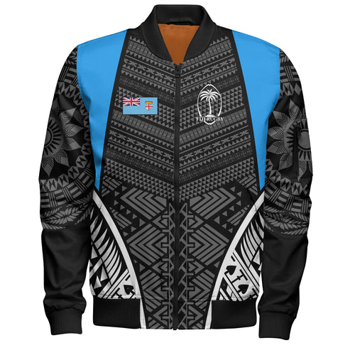 Fiji Bomber Jacket - Custom Fijian Tapa Patterns Sport Style