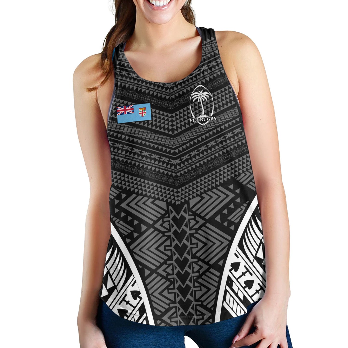Fiji Women Tank - Custom Fijian Tapa Patterns Sport Style