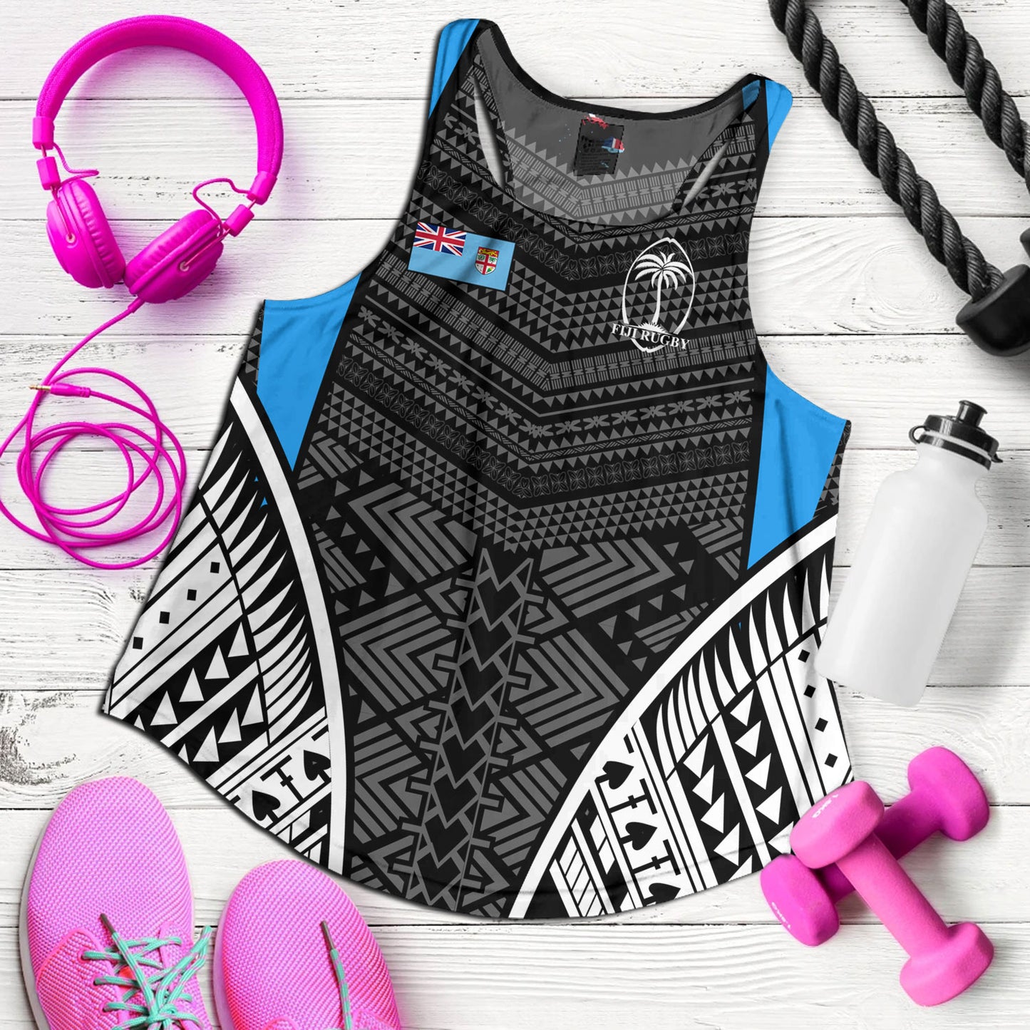 Fiji Women Tank - Custom Fijian Tapa Patterns Sport Style