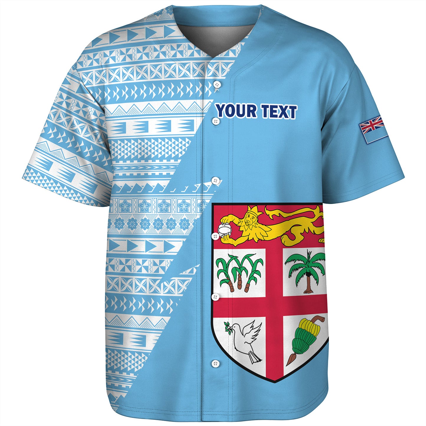Fiji Custom Personalised Baseball Shirt Flash Style