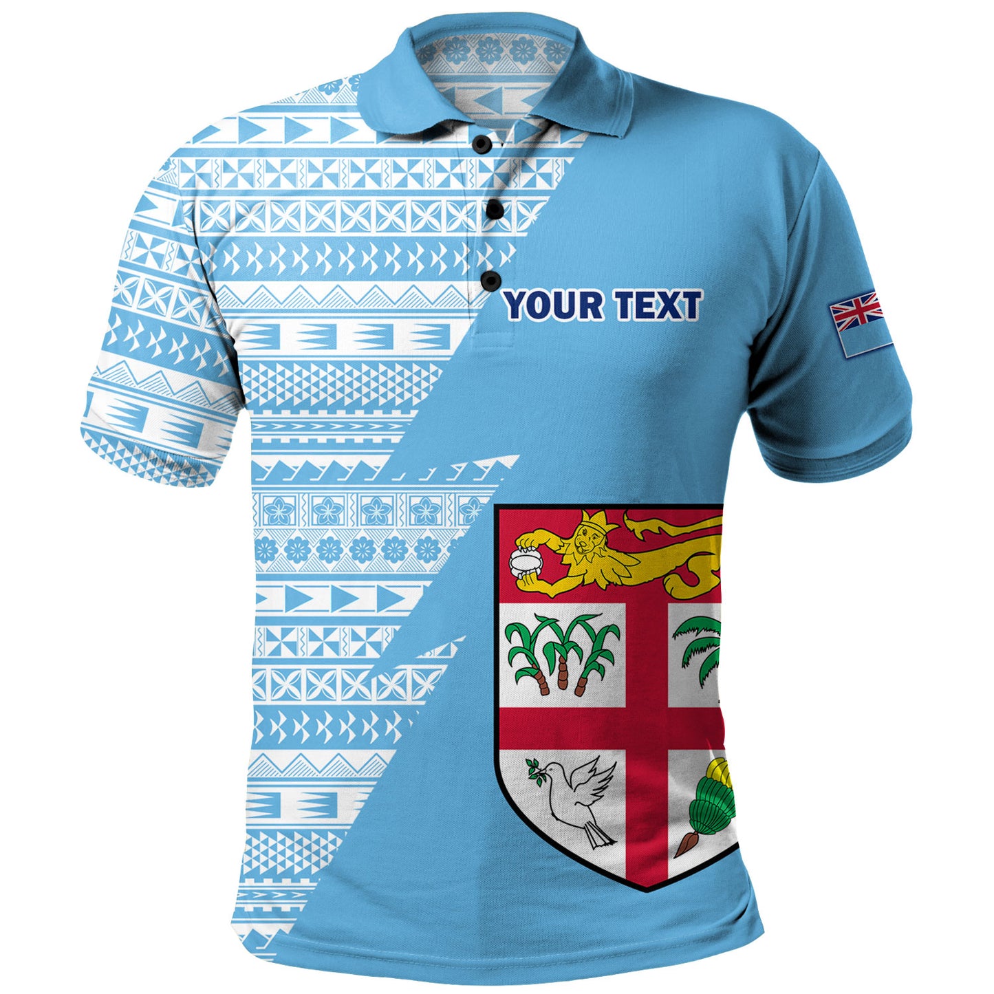 Fiji Custom Personalised Polo Shirt Flash Style
