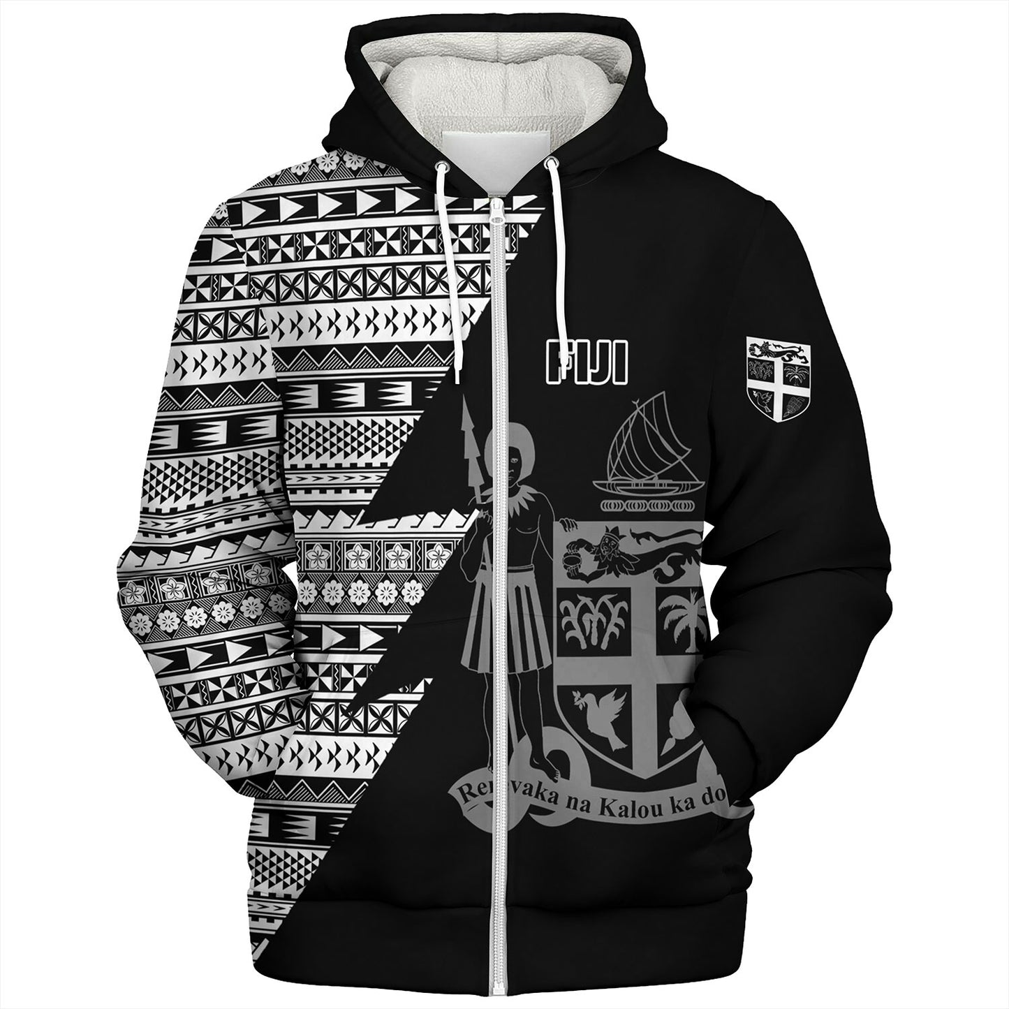 Fiji Custom Personalised Sherpa Hoodie Flash Style