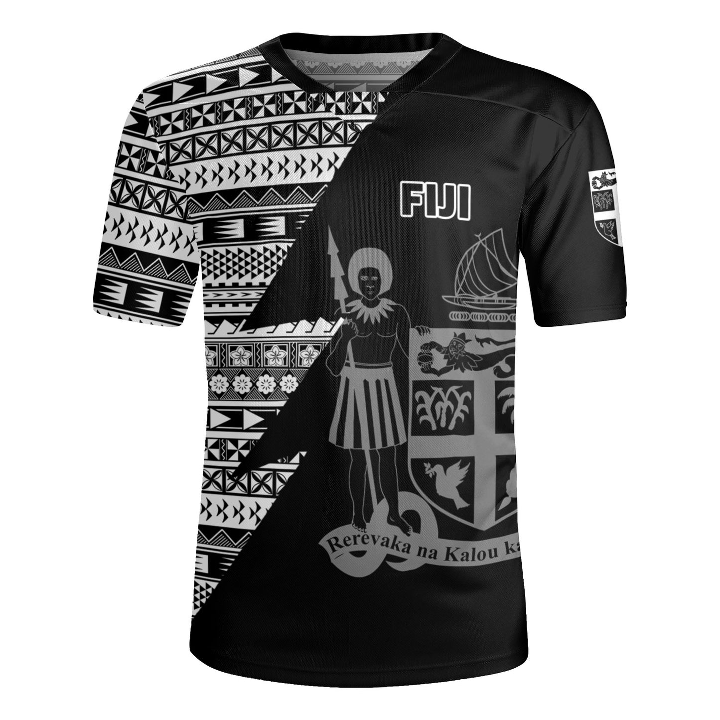 Fiji Custom Personalised Rugby Jersey Flash Style