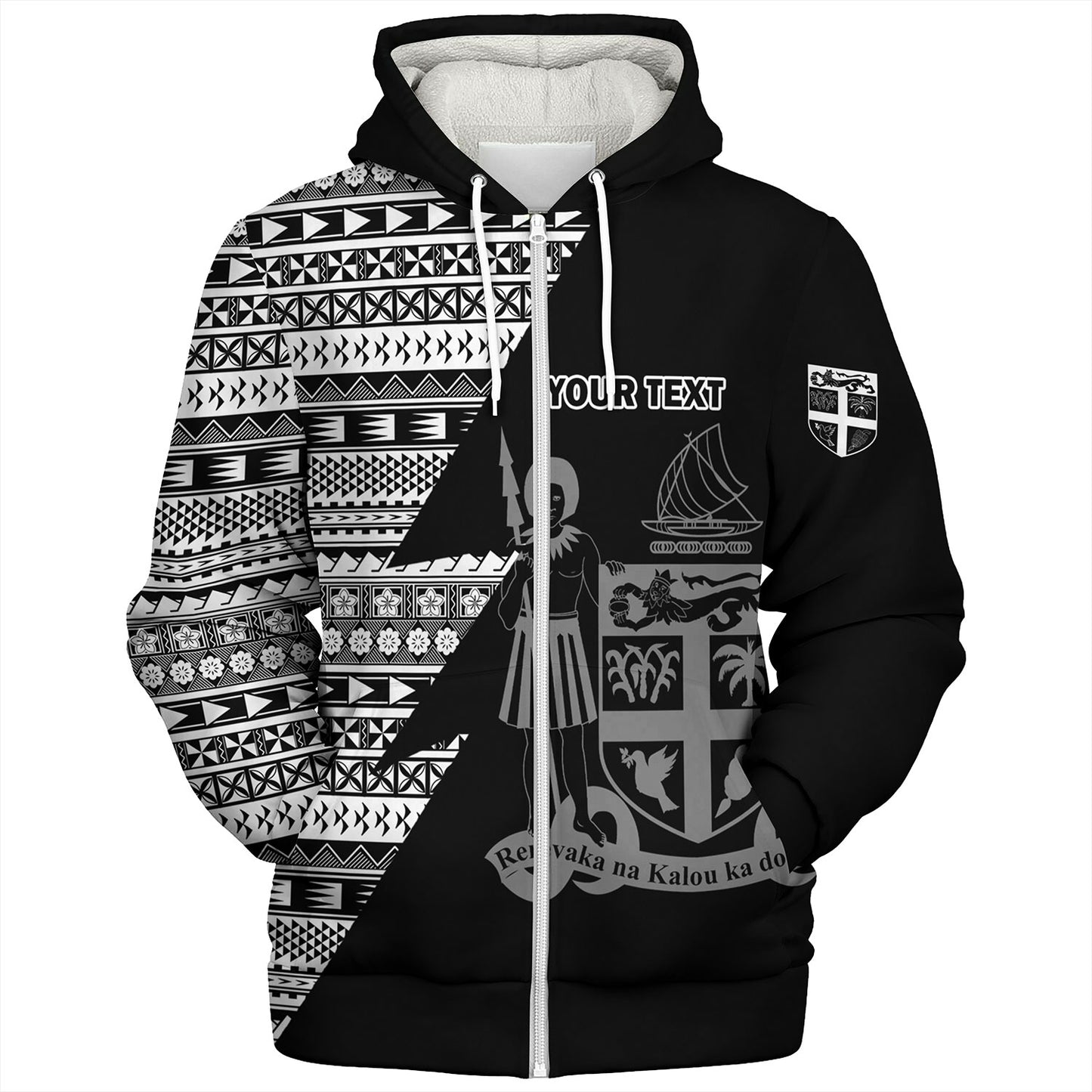Fiji Custom Personalised Sherpa Hoodie Flash Style