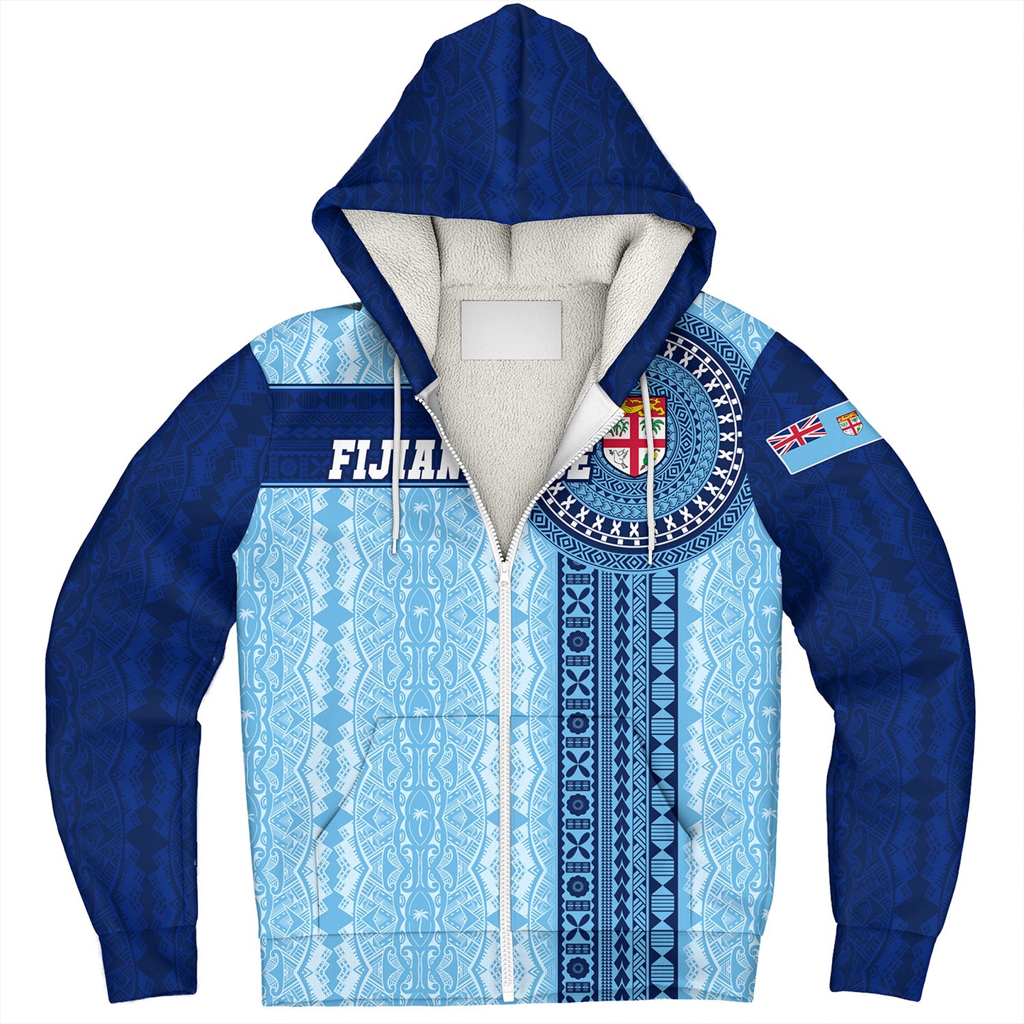 Fiji Sherpa Hoodie - Custom Forever Fiji Tapa Pattern Design