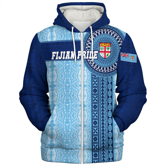 Fiji Sherpa Hoodie - Custom Forever Fiji Tapa Pattern Design