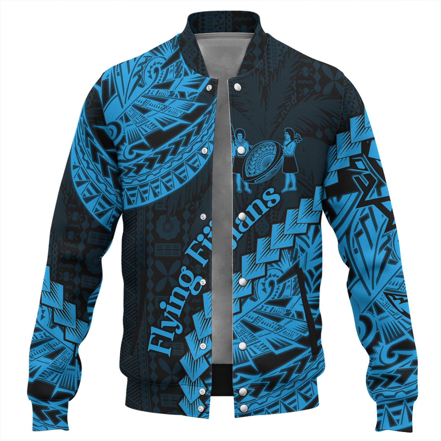 Fiji Baseball Jacket Kaiviti Fiji Rugby Palm Tree