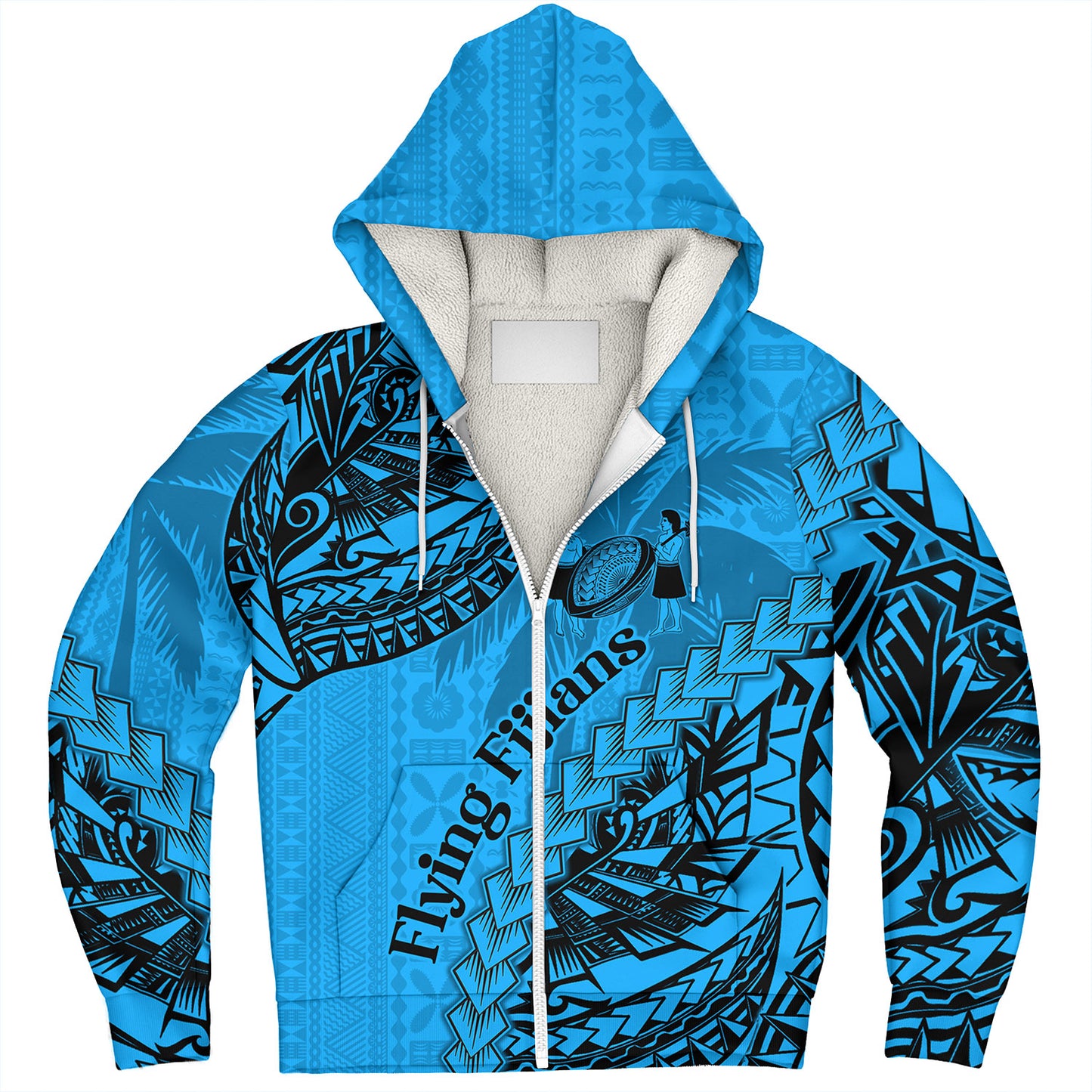 Fiji Sherpa Hoodie Kaiviti Fiji Rugby Palm Tree