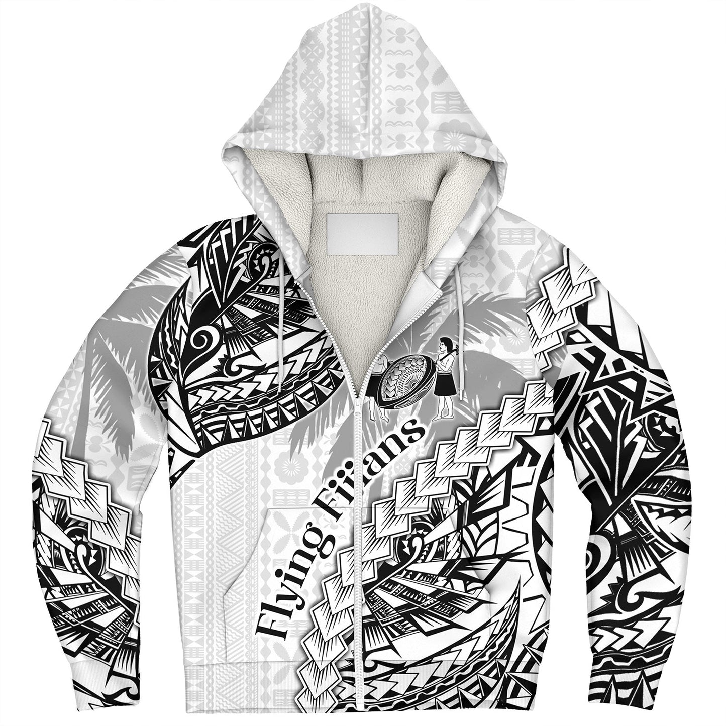 Fiji Sherpa Hoodie Kaiviti Fiji Rugby Palm Tree