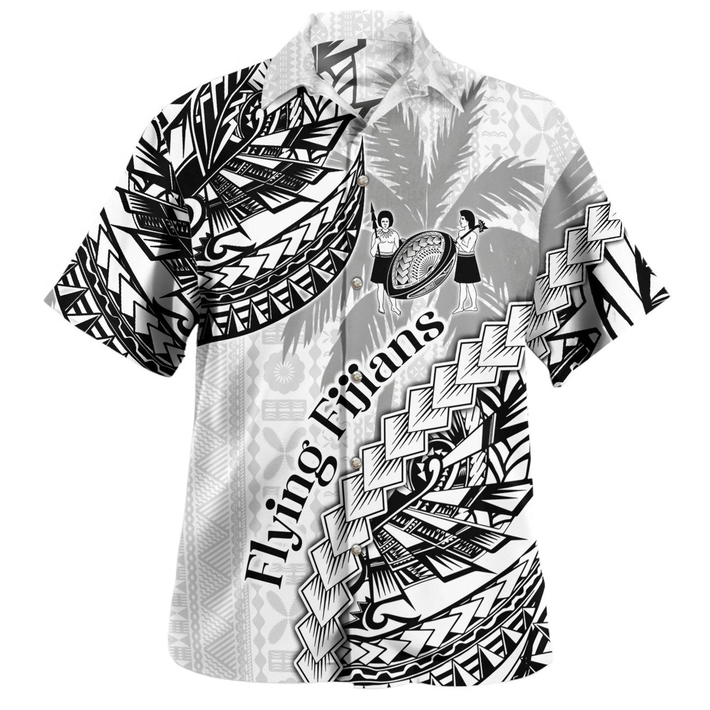 Fiji Hawaiian Shirt Kaiviti Fiji Rugby Palm Tree