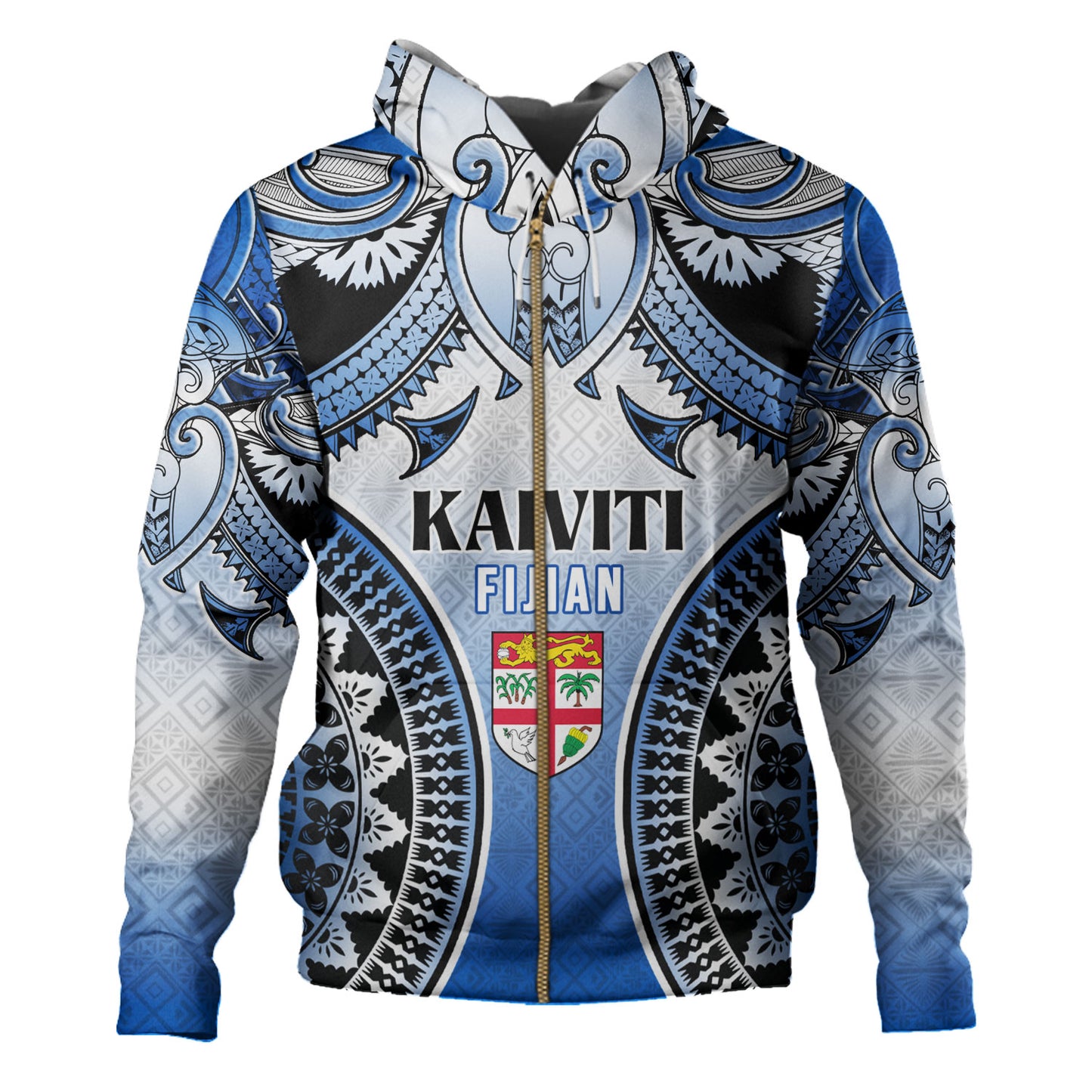 Fiji Hoodie Kaiviti Kesakesa Fiji Tapa Design