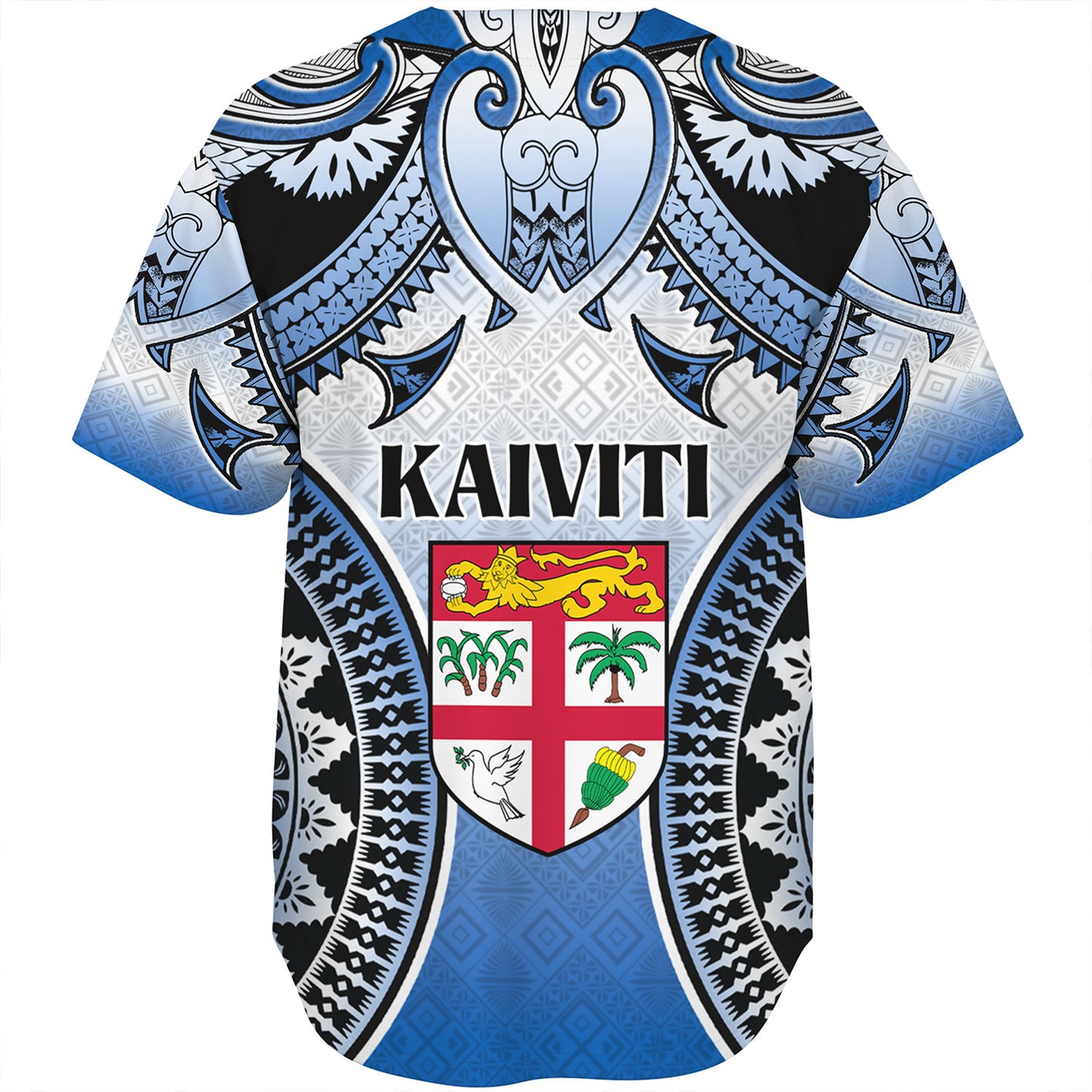 Fiji Baseball Shirt Kaiviti Kesakesa Fiji Tapa Design