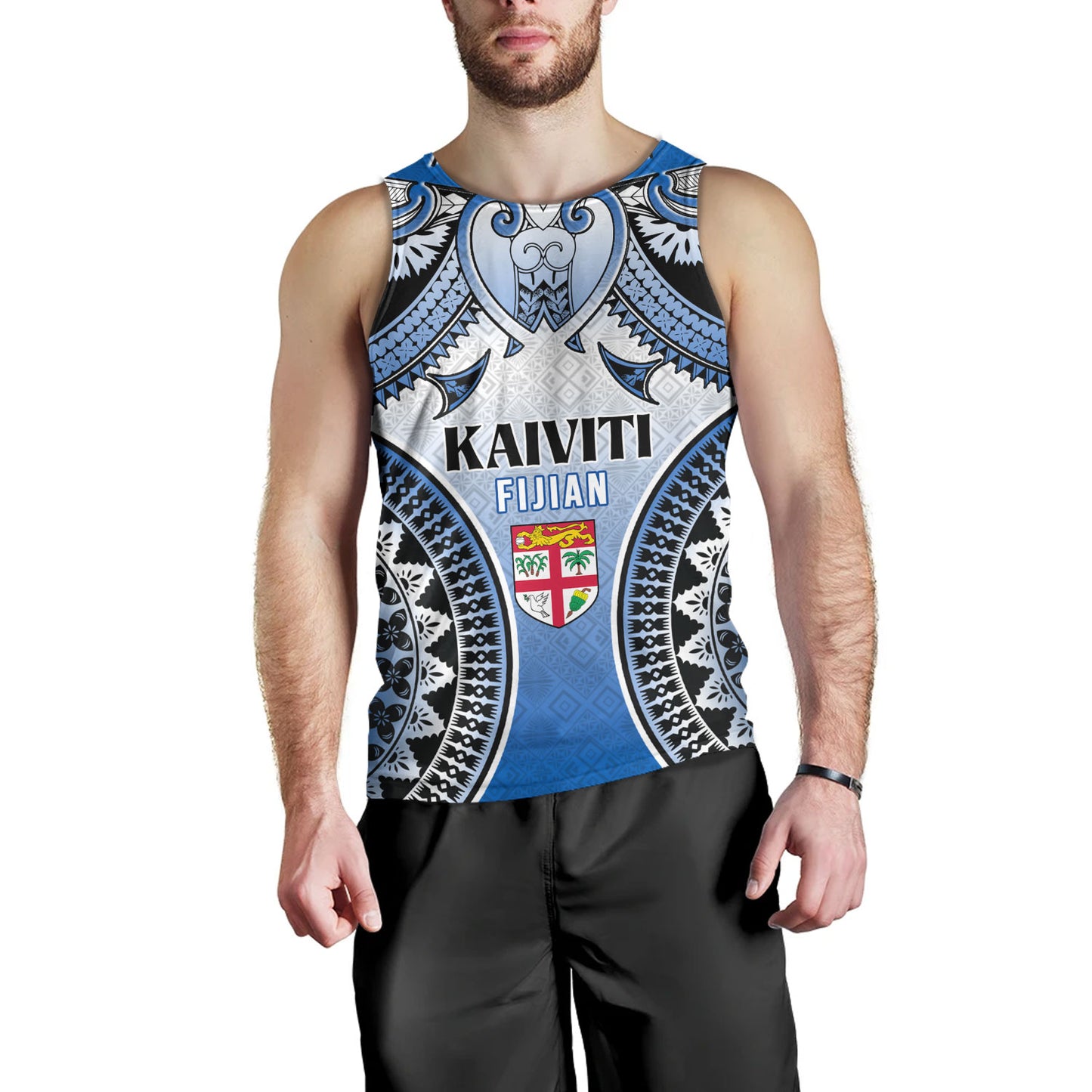 Fiji Tank Top Kaiviti Kesakesa Fiji Tapa Design