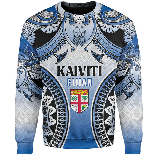 Fiji Sweatshirt Kaiviti Kesakesa Fiji Tapa Design
