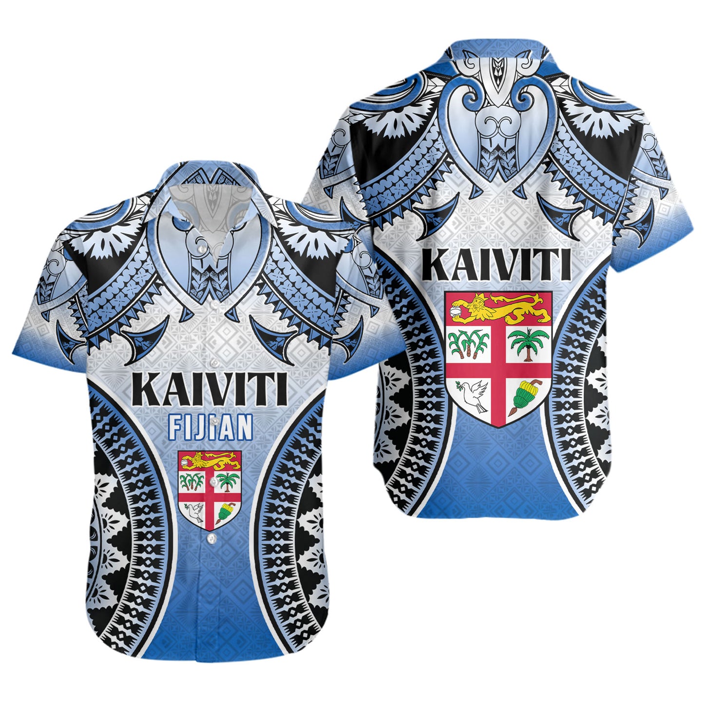 Fiji Short Sleeve Shirt Kaiviti Kesakesa Fiji Tapa Design