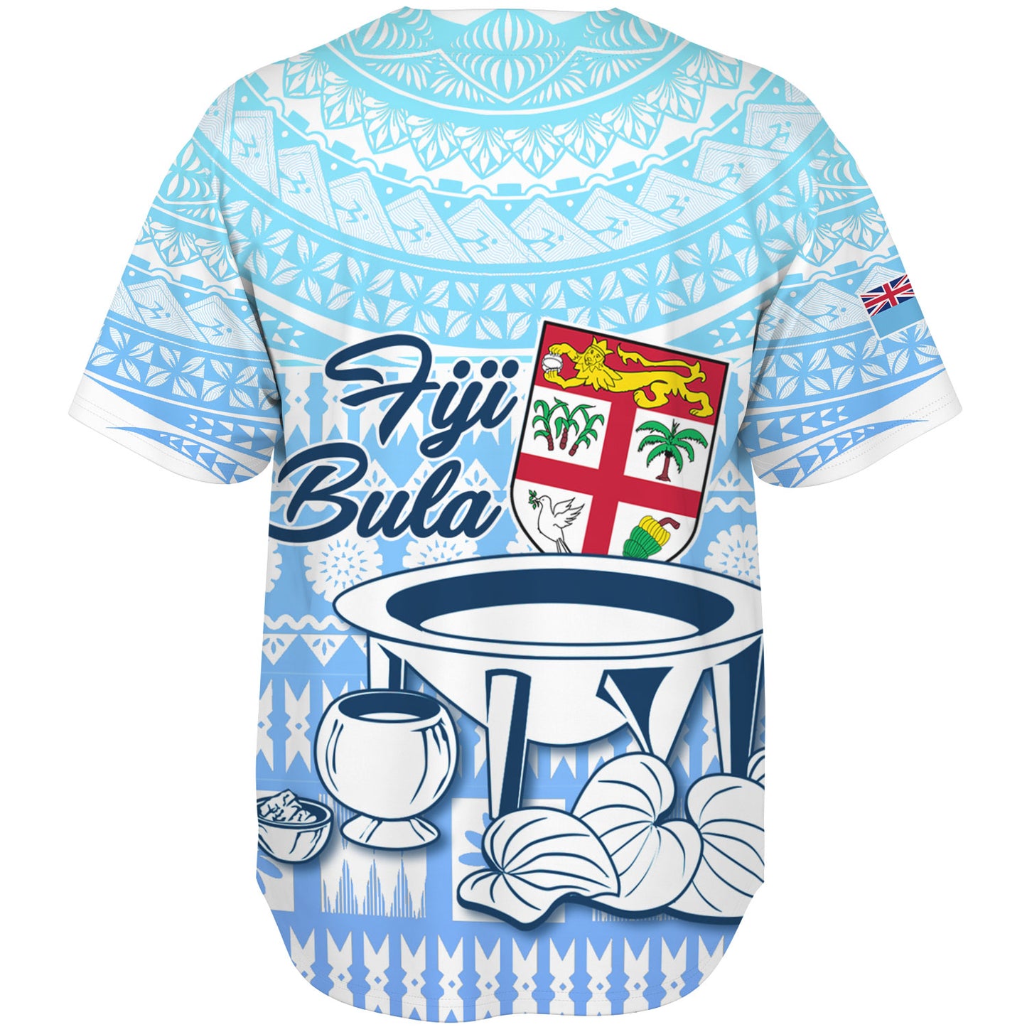Fiji Baseball Shirt Kava Fiji Masi Patterns