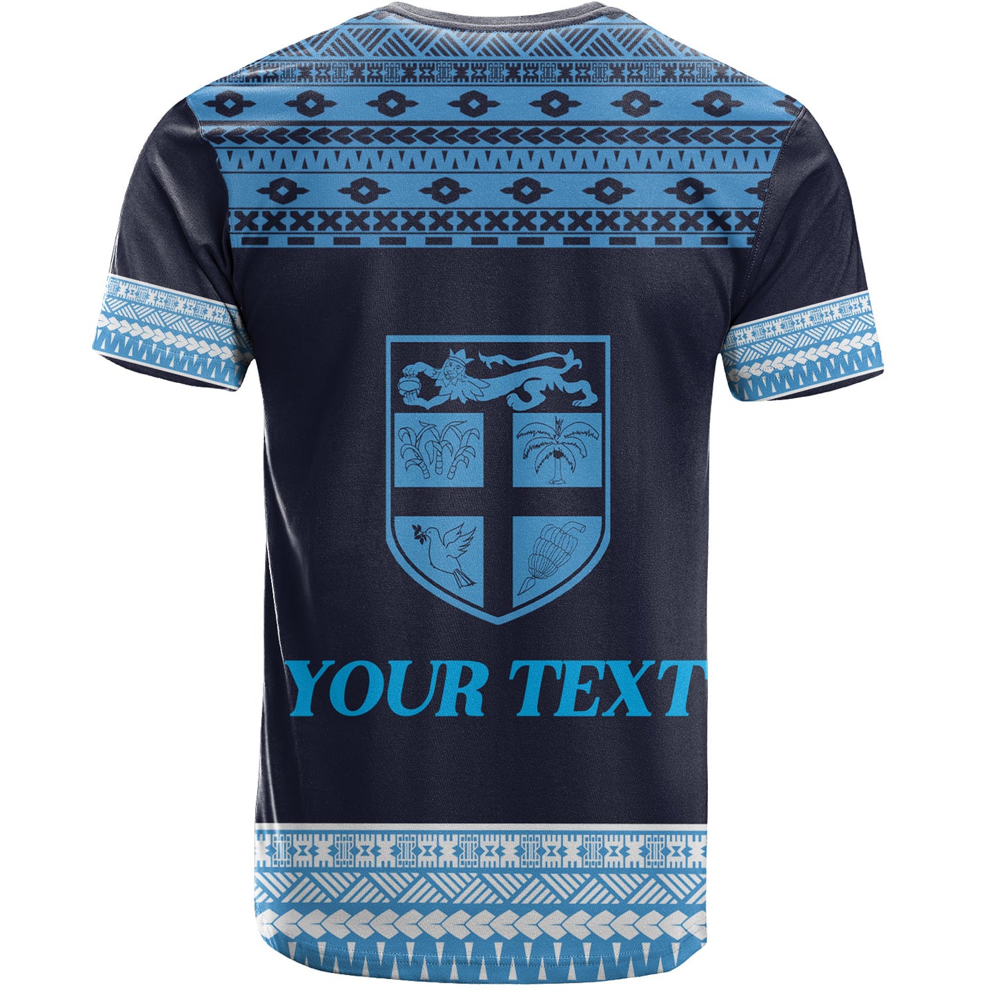 Fiji T-Shirt Custom Rugby Flying Fijian Makare And Tapa Design