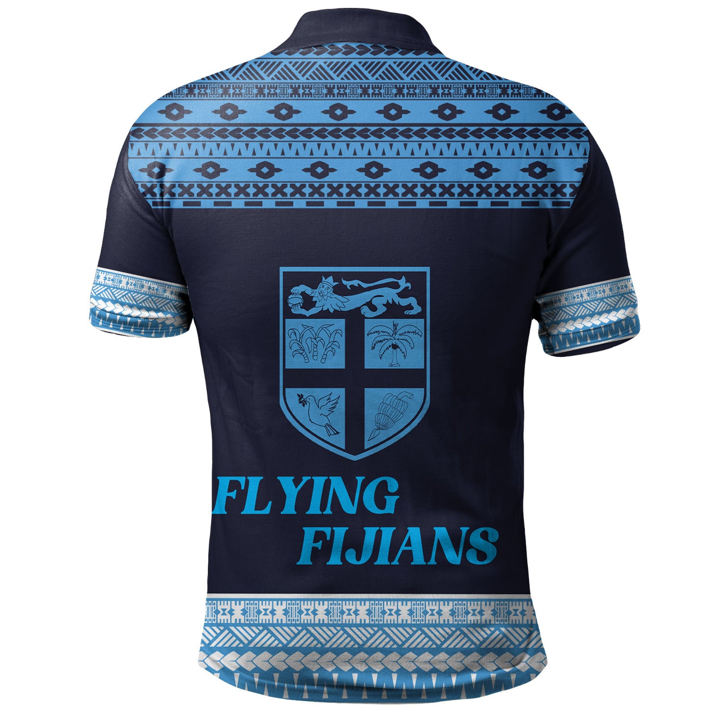 Fiji Polo Shirt Custom Rugby Flying Fijian Makare And Tapa Design