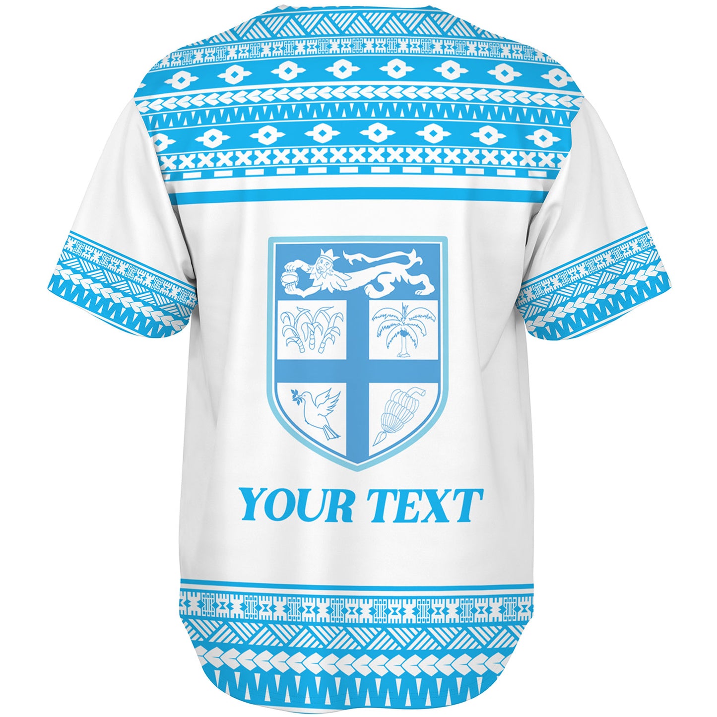Fiji Baseball Shirt Custom Rugby Flying Fijian Makare And Tapa Design