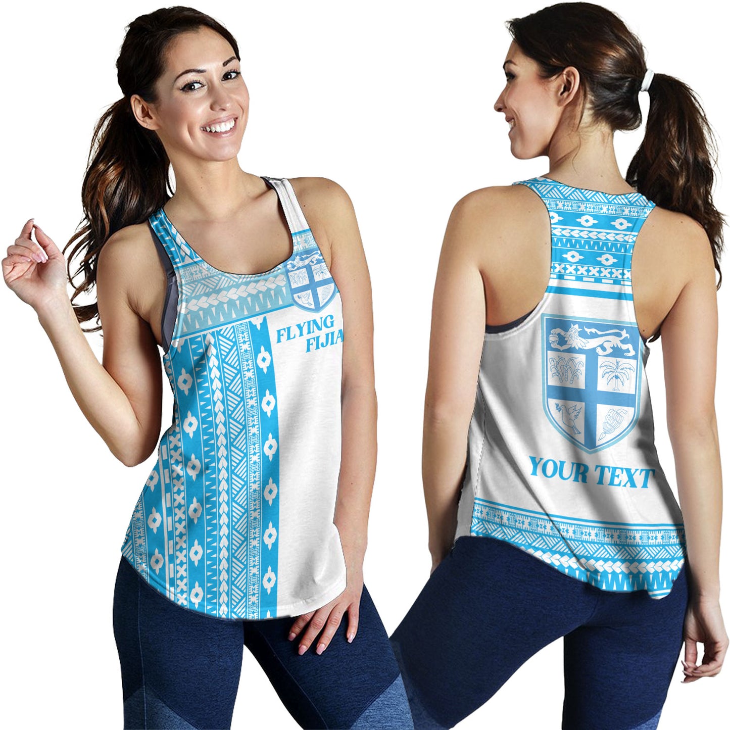 Fiji Women Tank Custom Rugby Flying Fijian Makare And Tapa Design