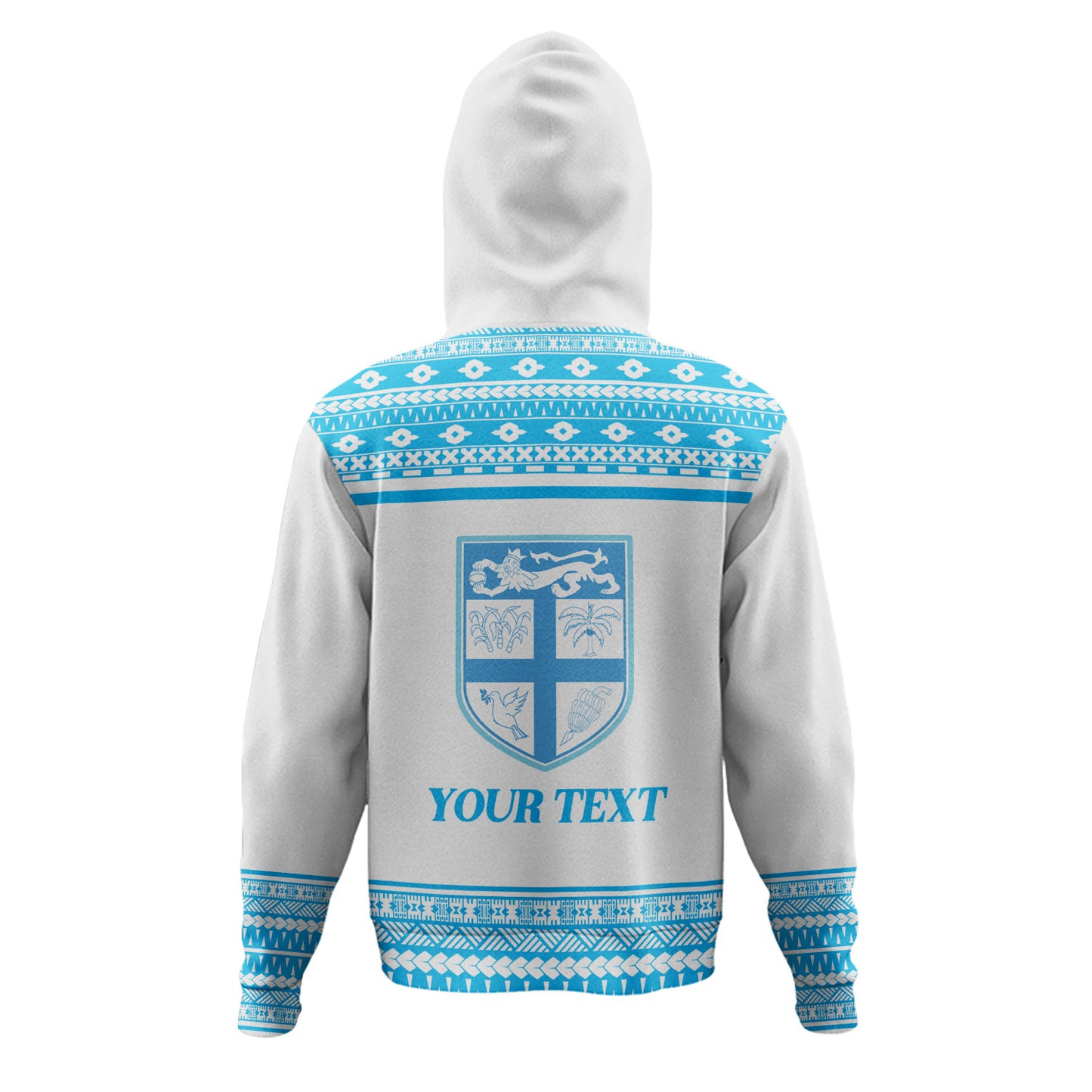 Fiji Hoodie Custom Rugby Flying Fijian Makare And Tapa Design