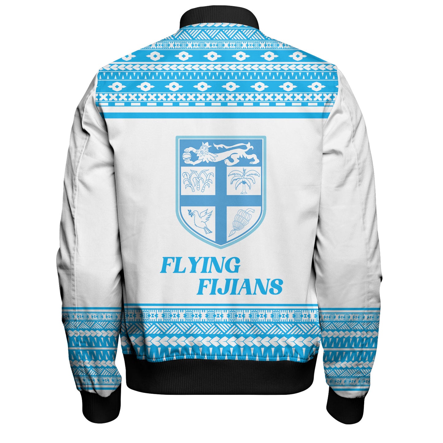 Fiji Bomber Jacket Custom Rugby Flying Fijian Makare And Tapa Design