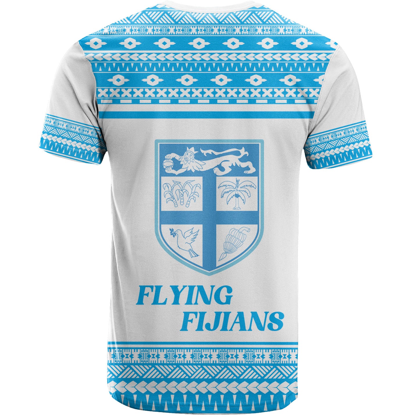Fiji T-Shirt Custom Rugby Flying Fijian Makare And Tapa Design