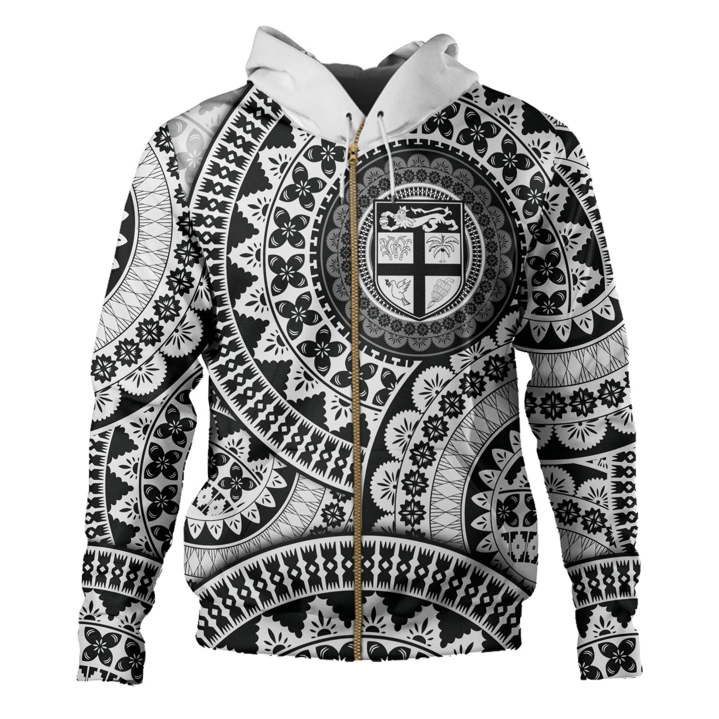 Fiji Hoodie Bula Fijian Circle Pattern Design