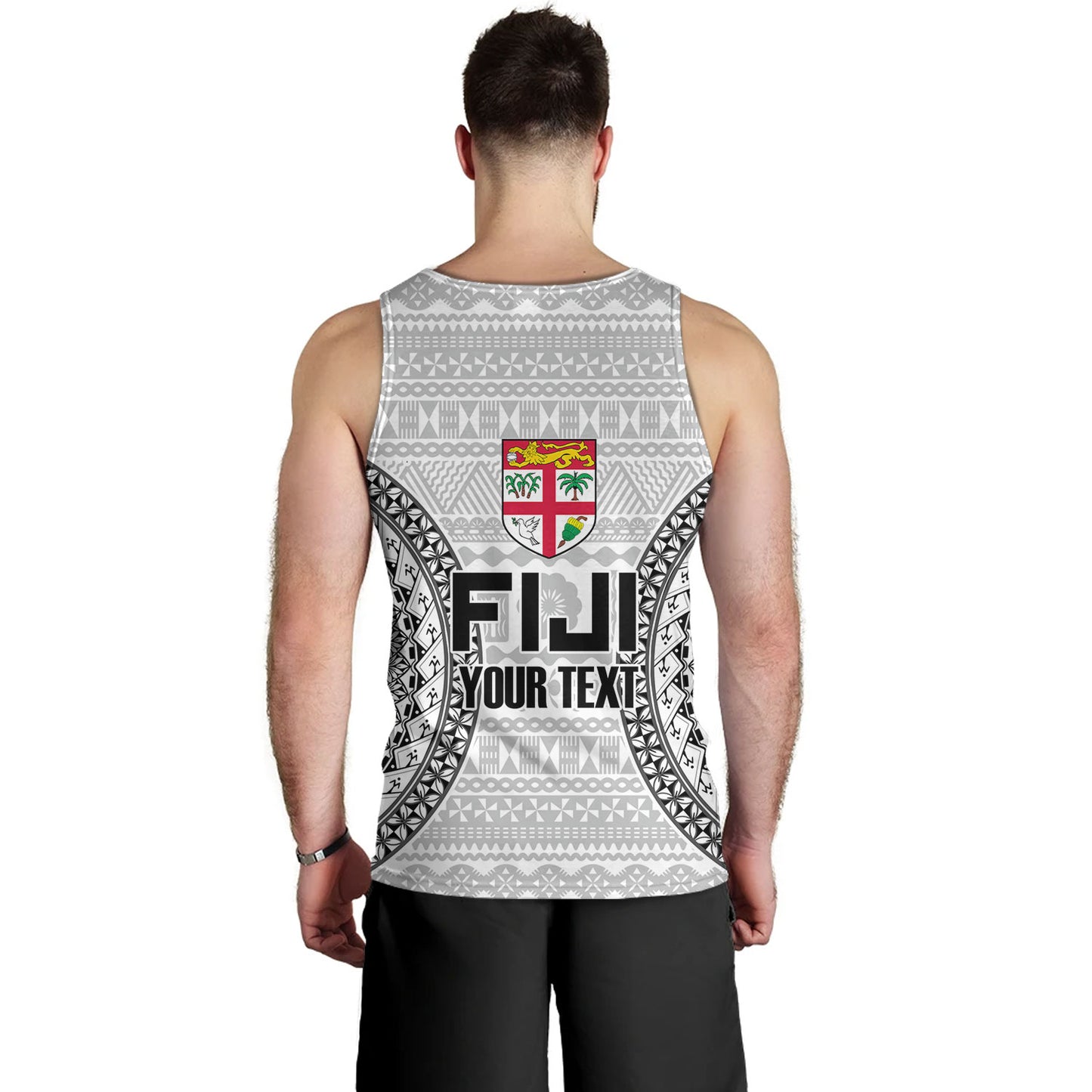 Fiji Custom Personalised Tank Top Seal With Map Fijian Tapa Patterns