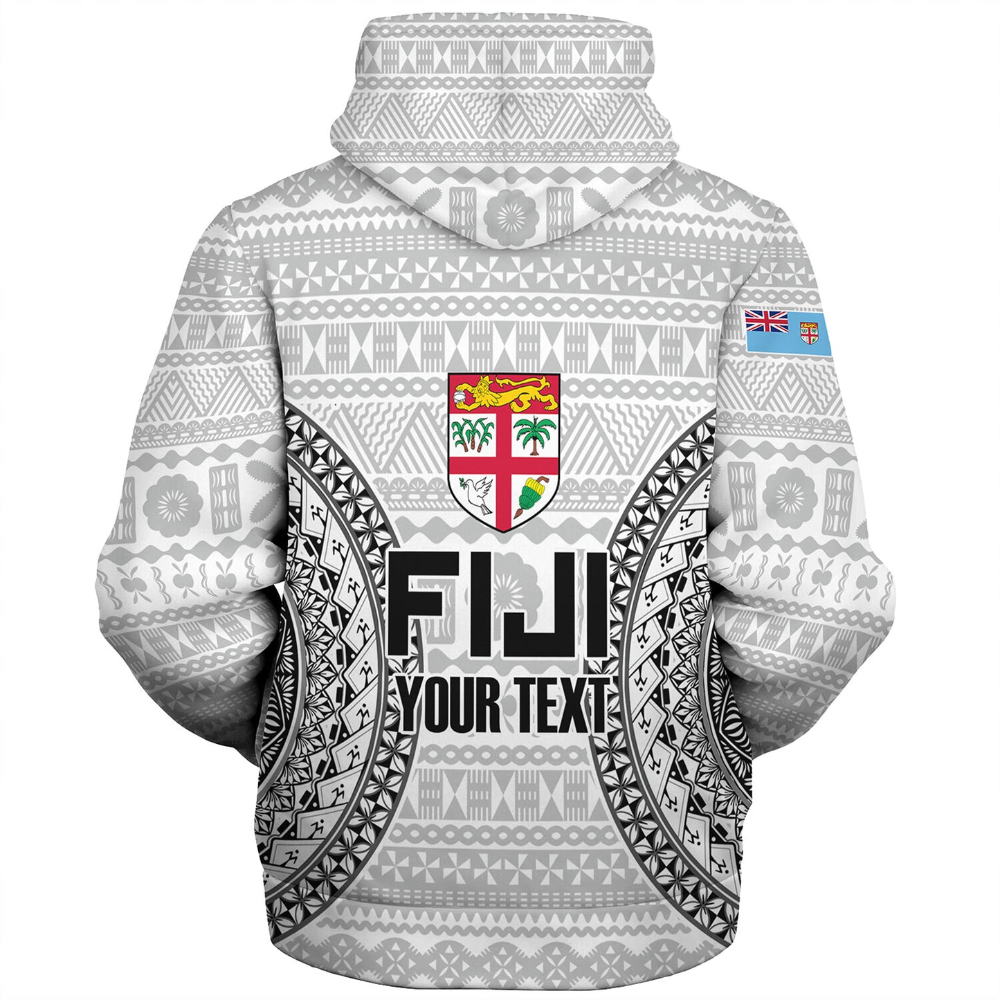 Fiji Custom Personalised Sherpa Hoodie Seal With Map Fijian Tapa Patterns