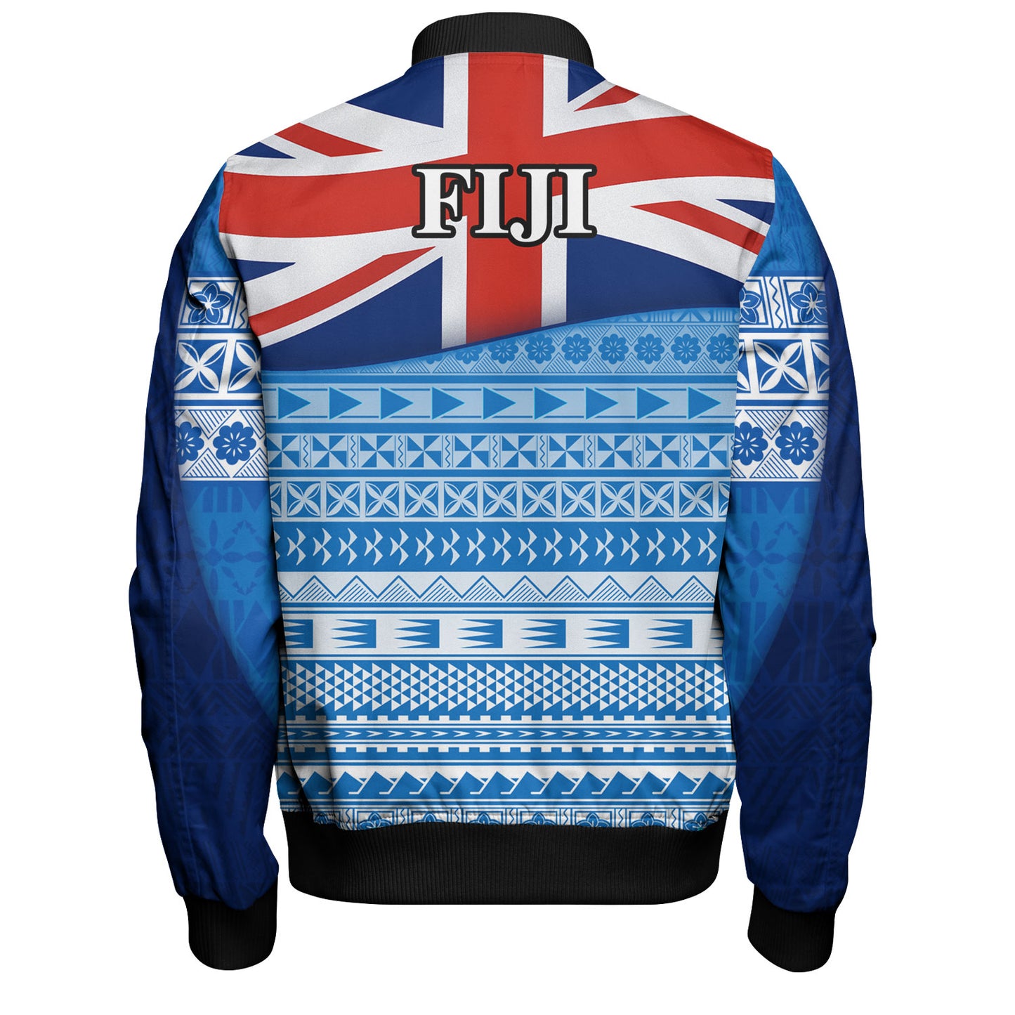 Fiji Custom Personalised Bomber Jacket Tapa Fijian Seamless Pattern