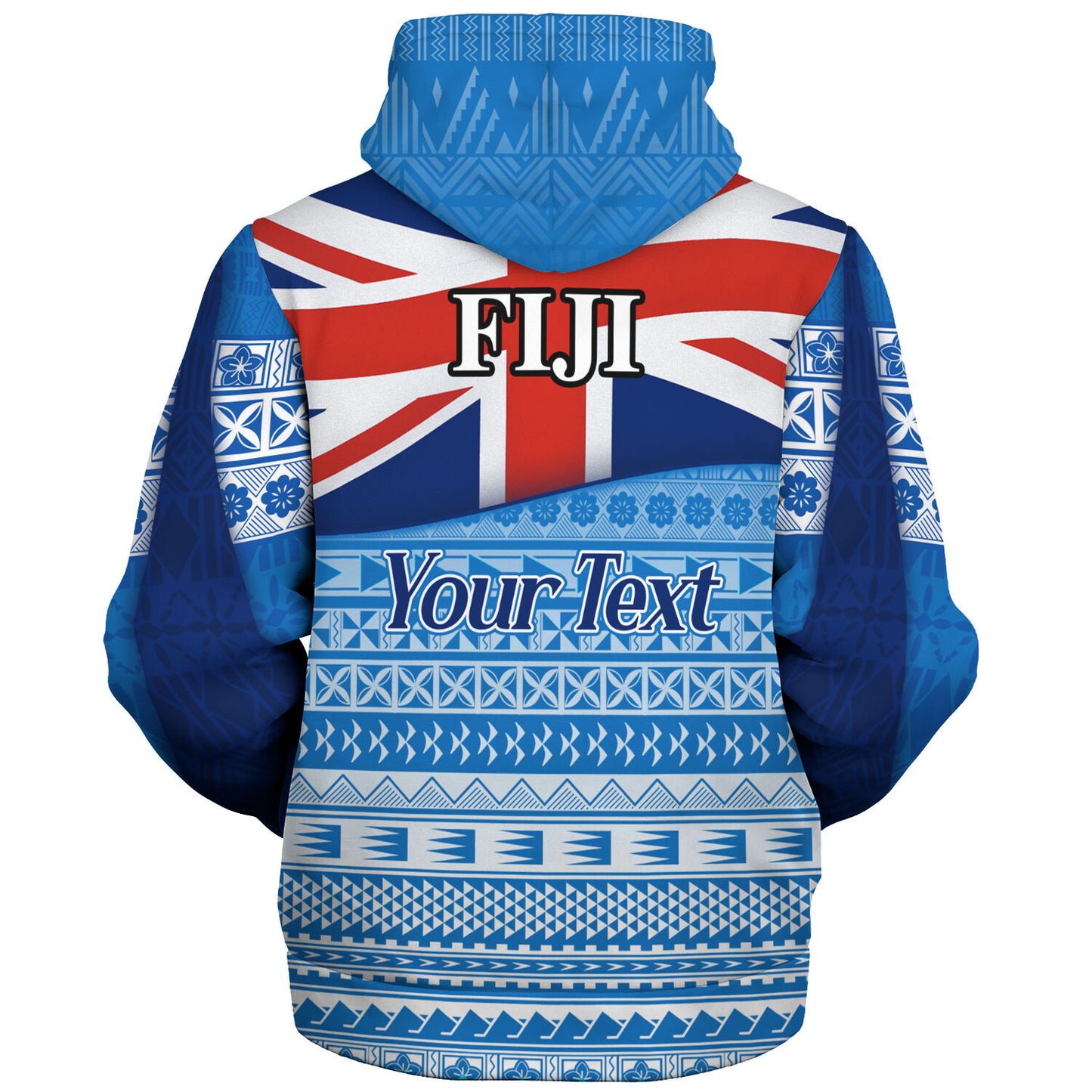 Fiji Custom Personalised Sherpa Hoodie Tapa Fijian Seamless Pattern