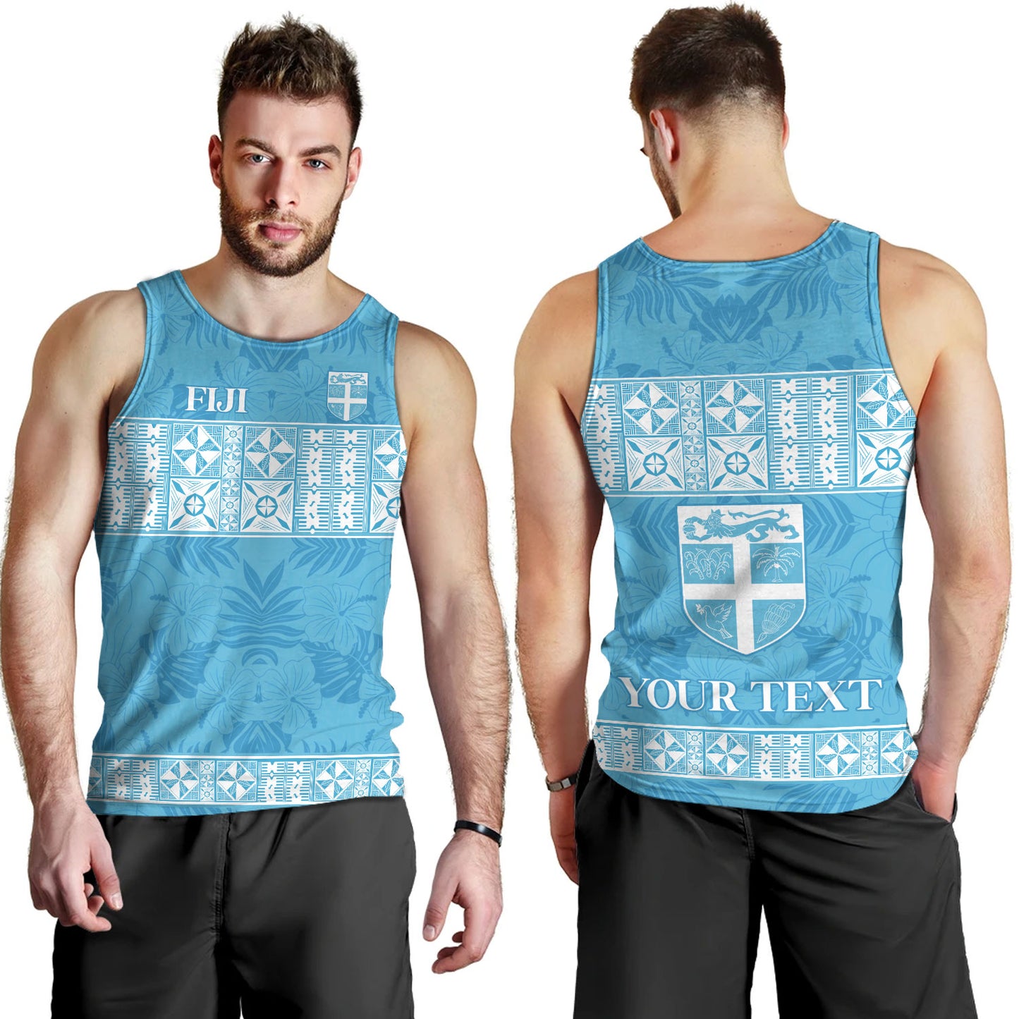 Fiji Tank Top Custom Traditional Fijian Masi Pink Color