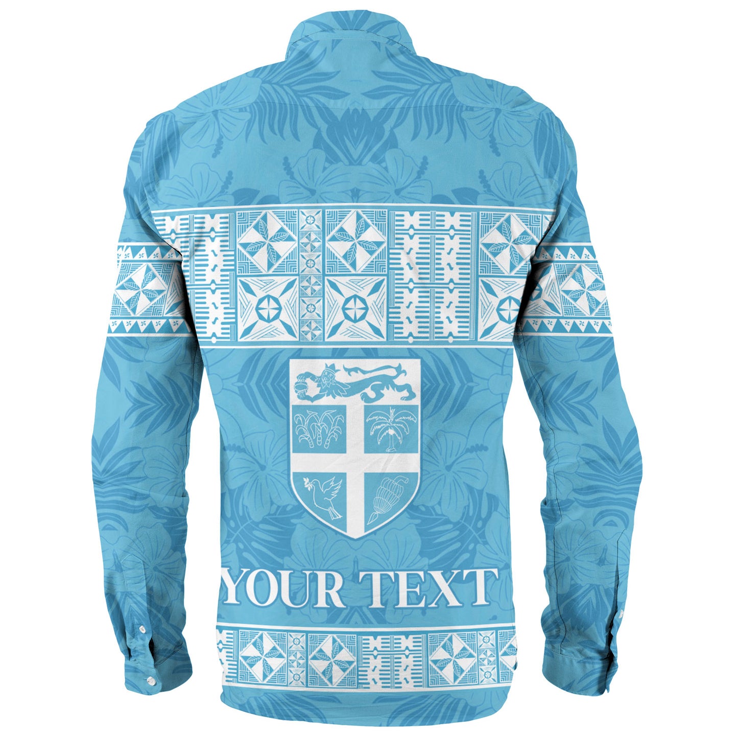 Fiji Long Sleeve Shirt Custom Traditional Fijian Masi Pink Color