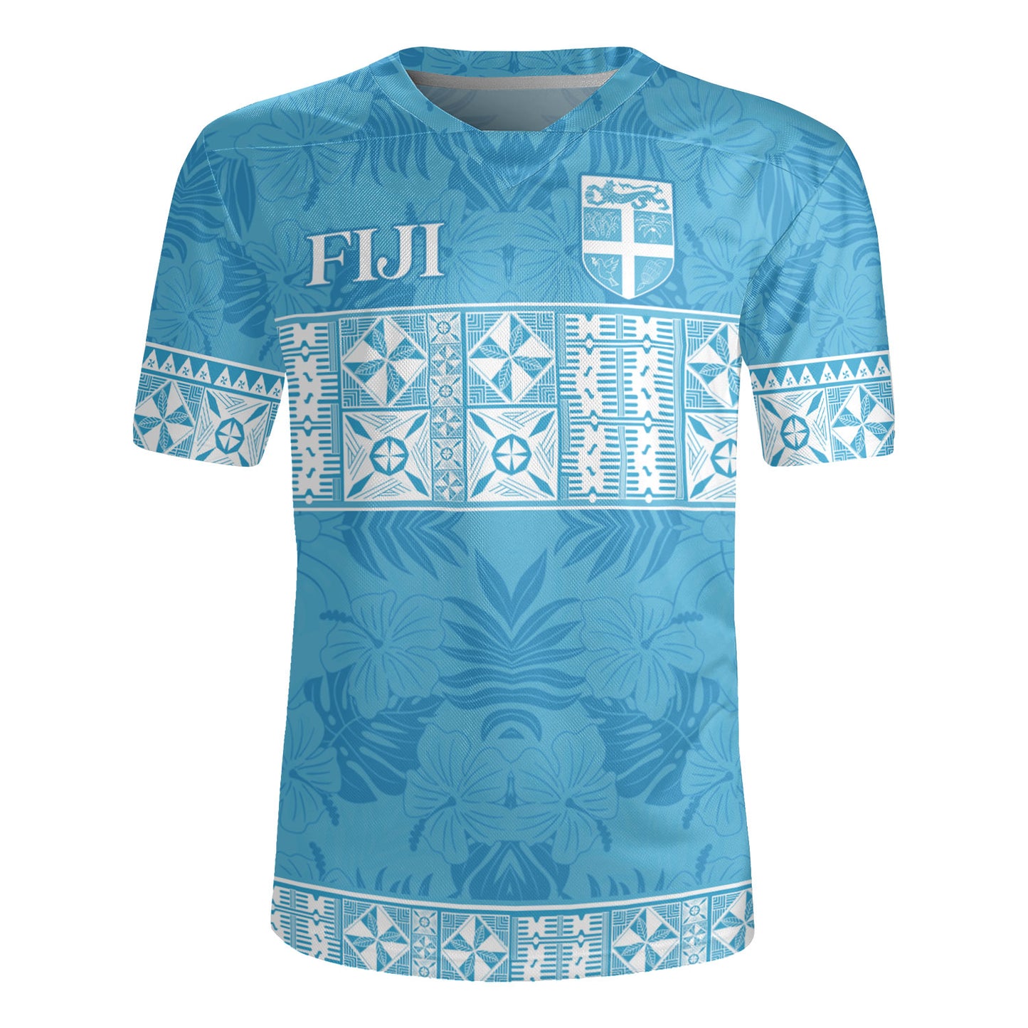 Fiji Rugby Jersey Custom Traditional Fijian Masi Pink Color
