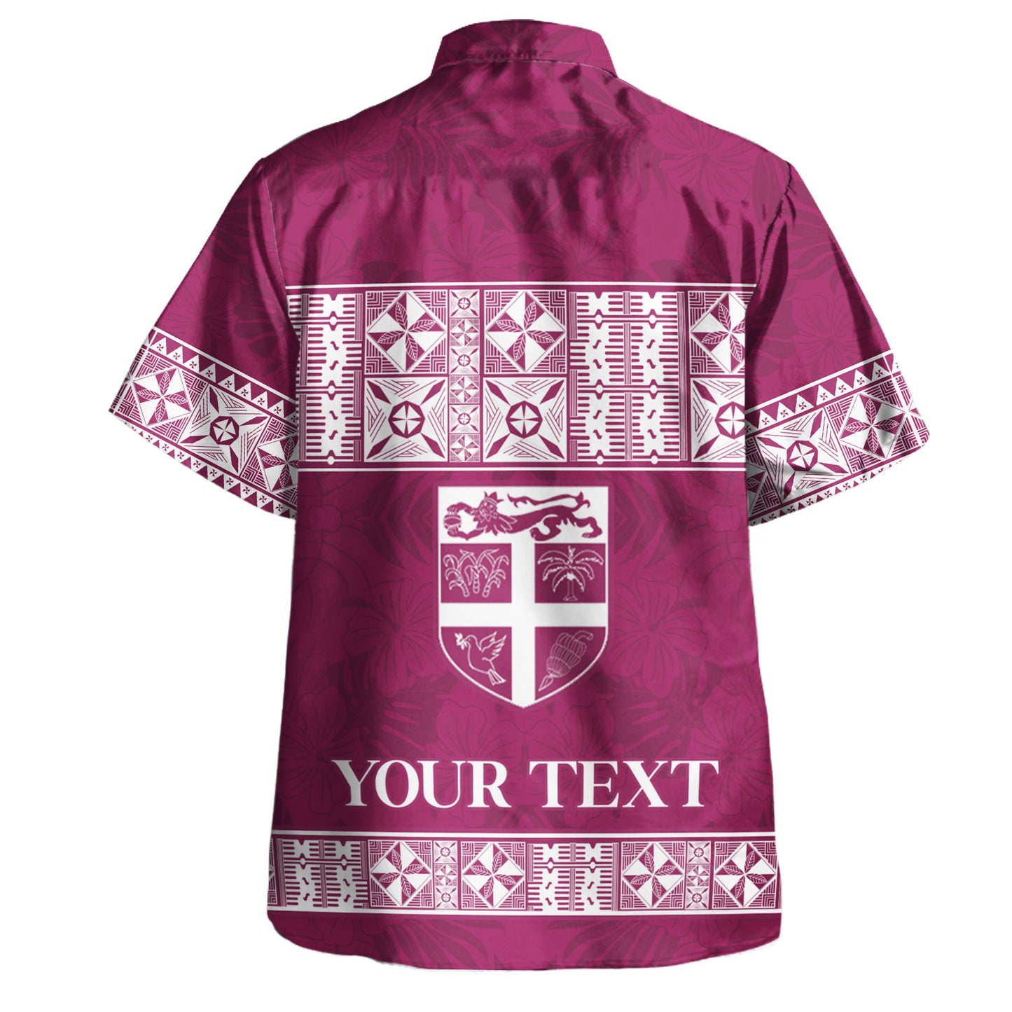 Fiji Hawaiian Shirt Custom Traditional Fijian Masi Pink Color